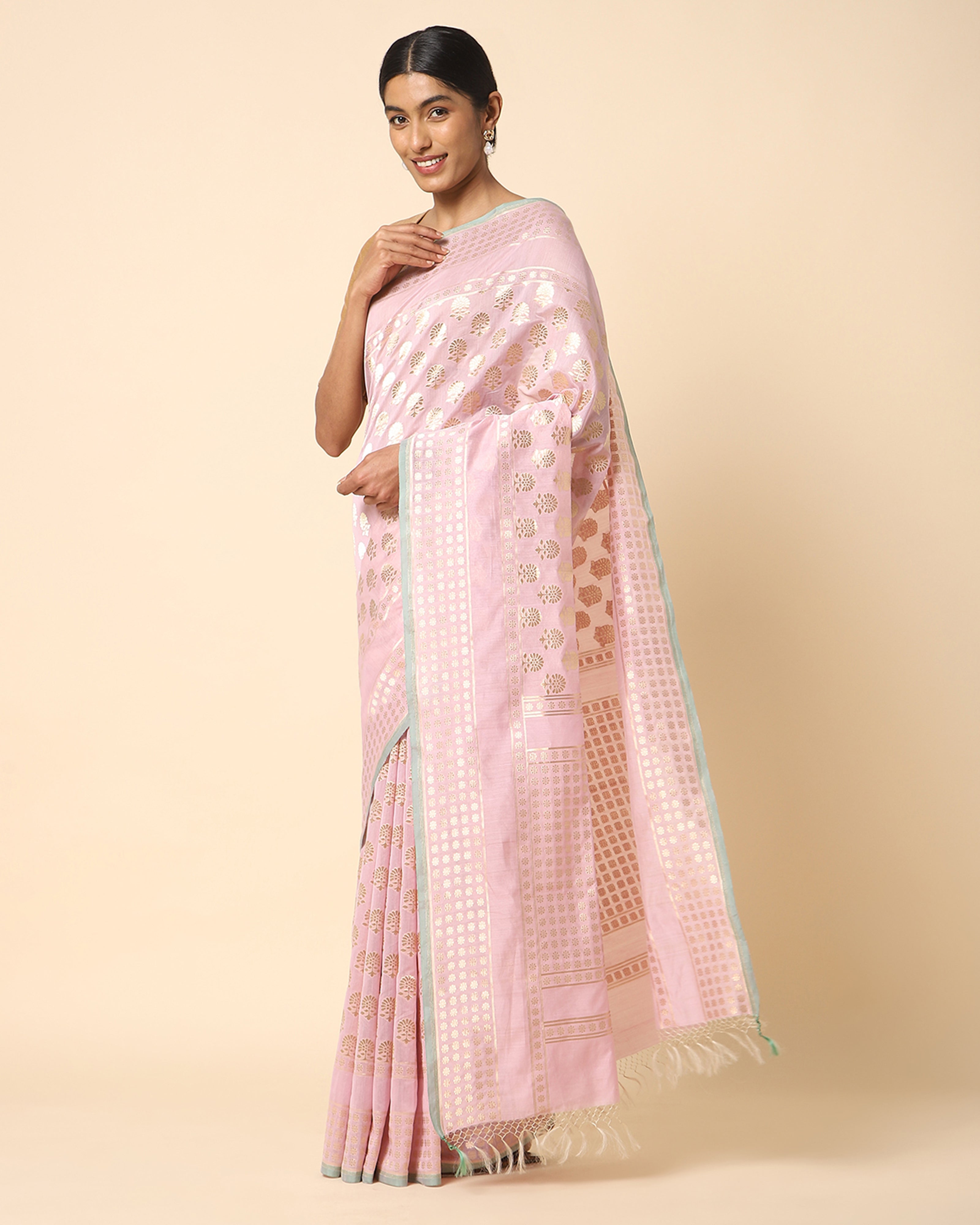 Aadhila Banarasi Powdi Silk Cotton Saree