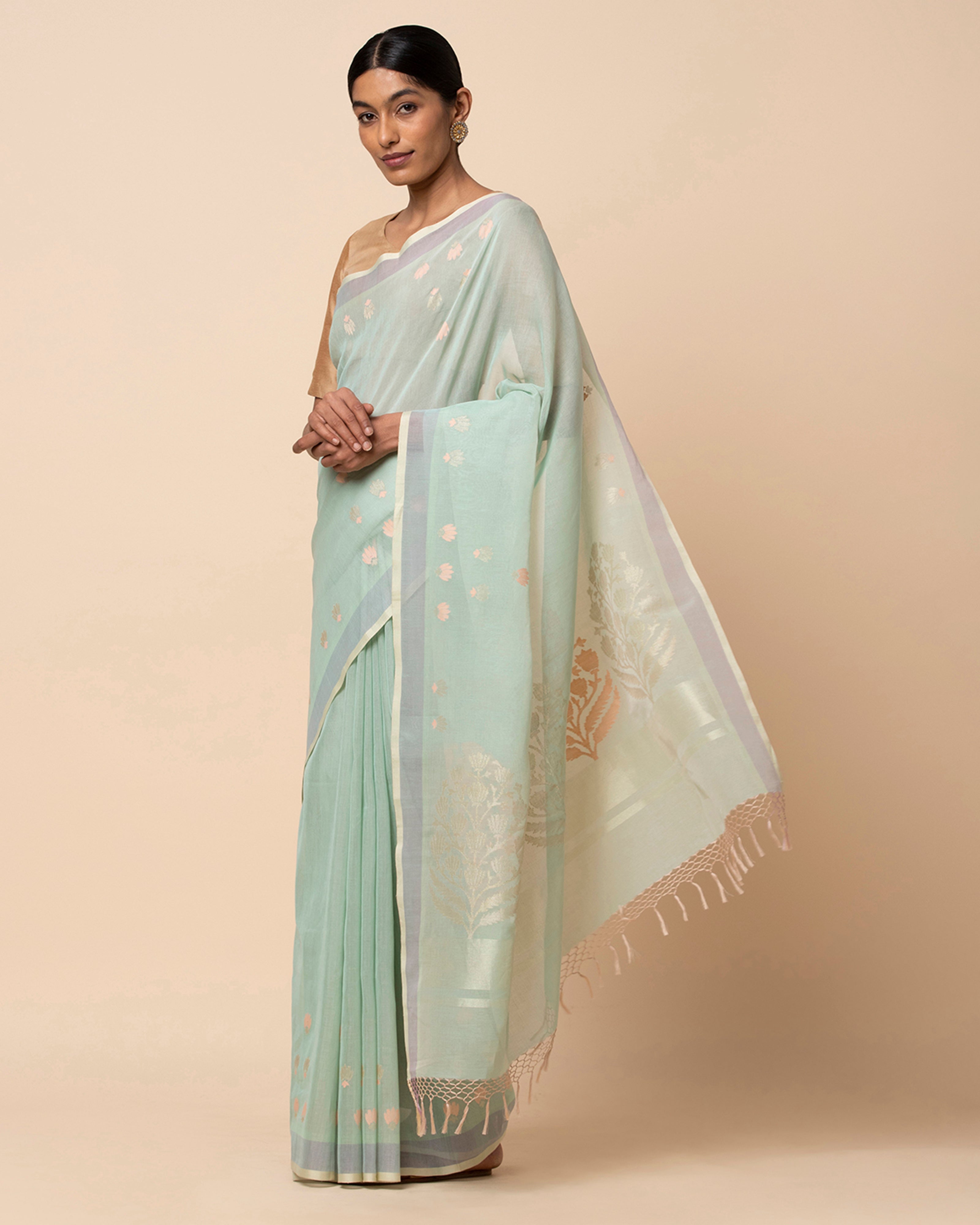 Ekaja Banarasi Jamdani Cotton Saree