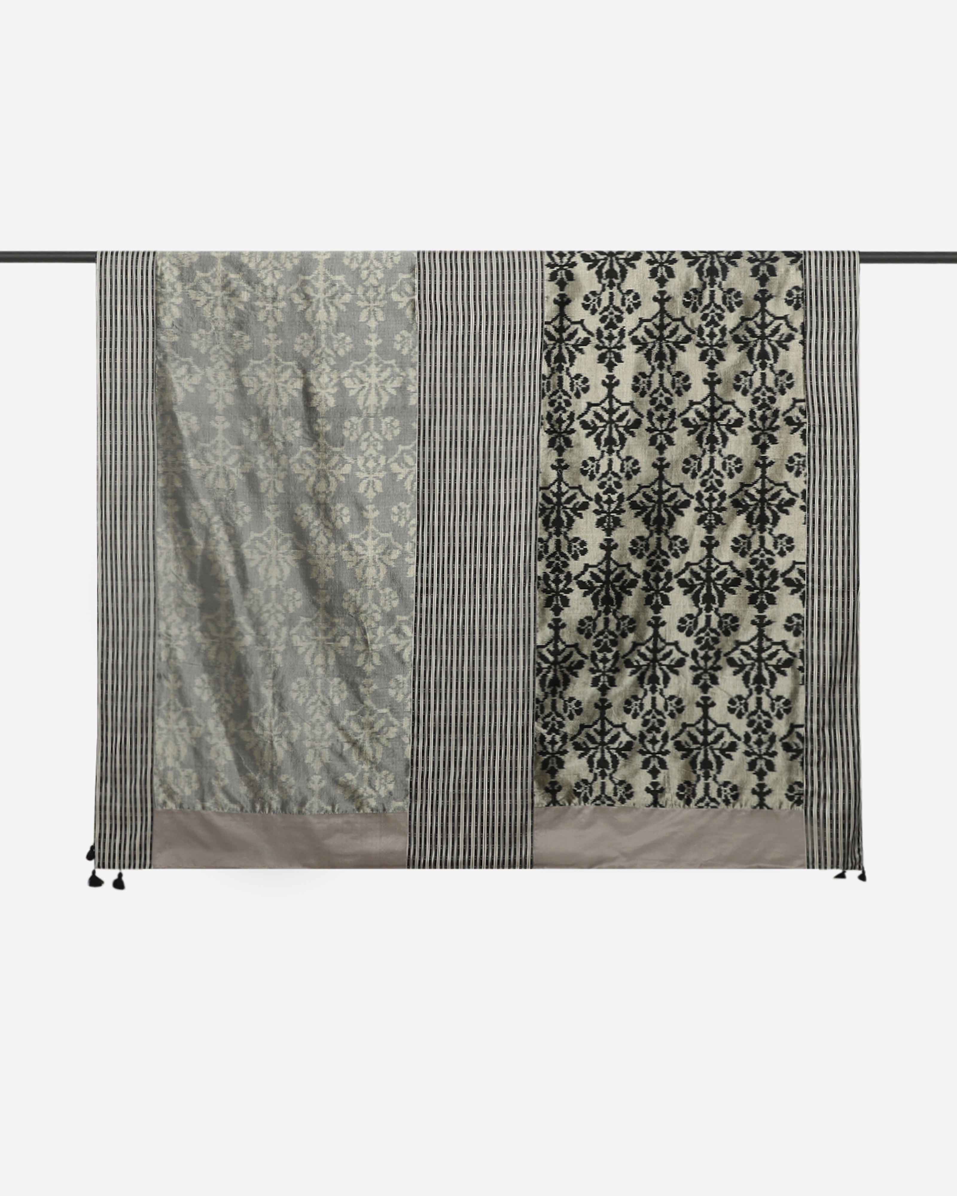 Saira Pochampally Weft Ikat Cotton Silk Single Bed Cover