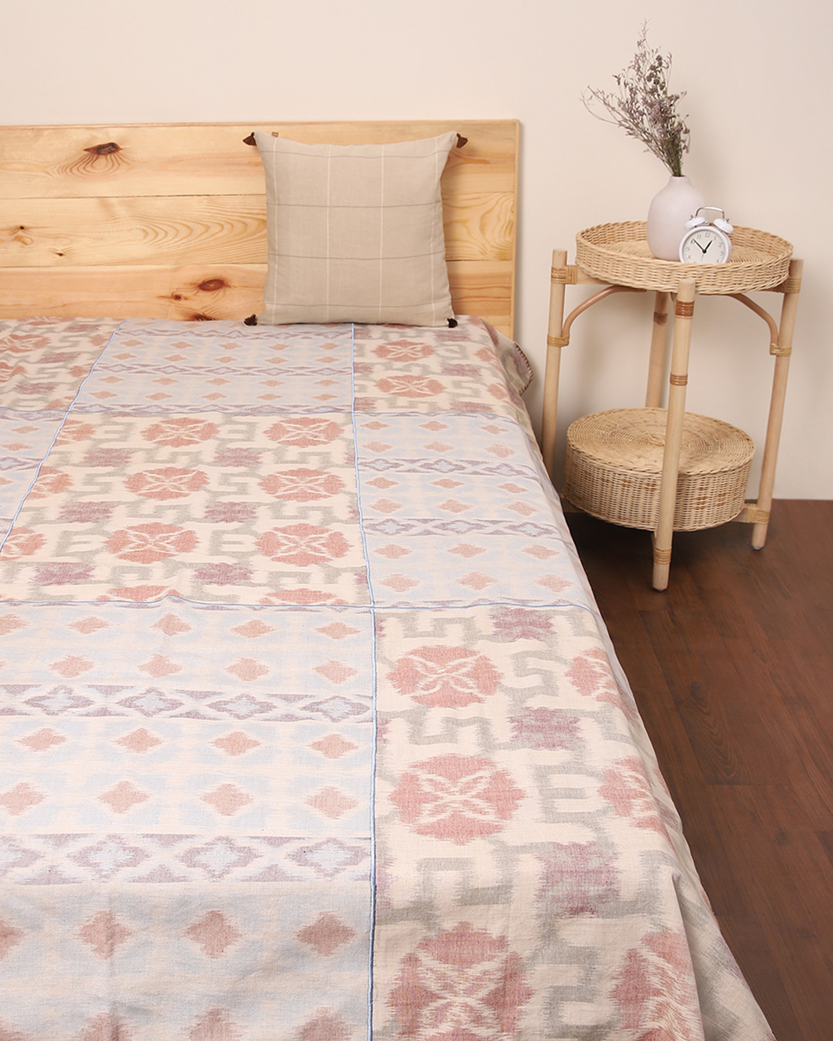 Coco Delma Pochampally Weft Ikat Cotton Single Bed Cover