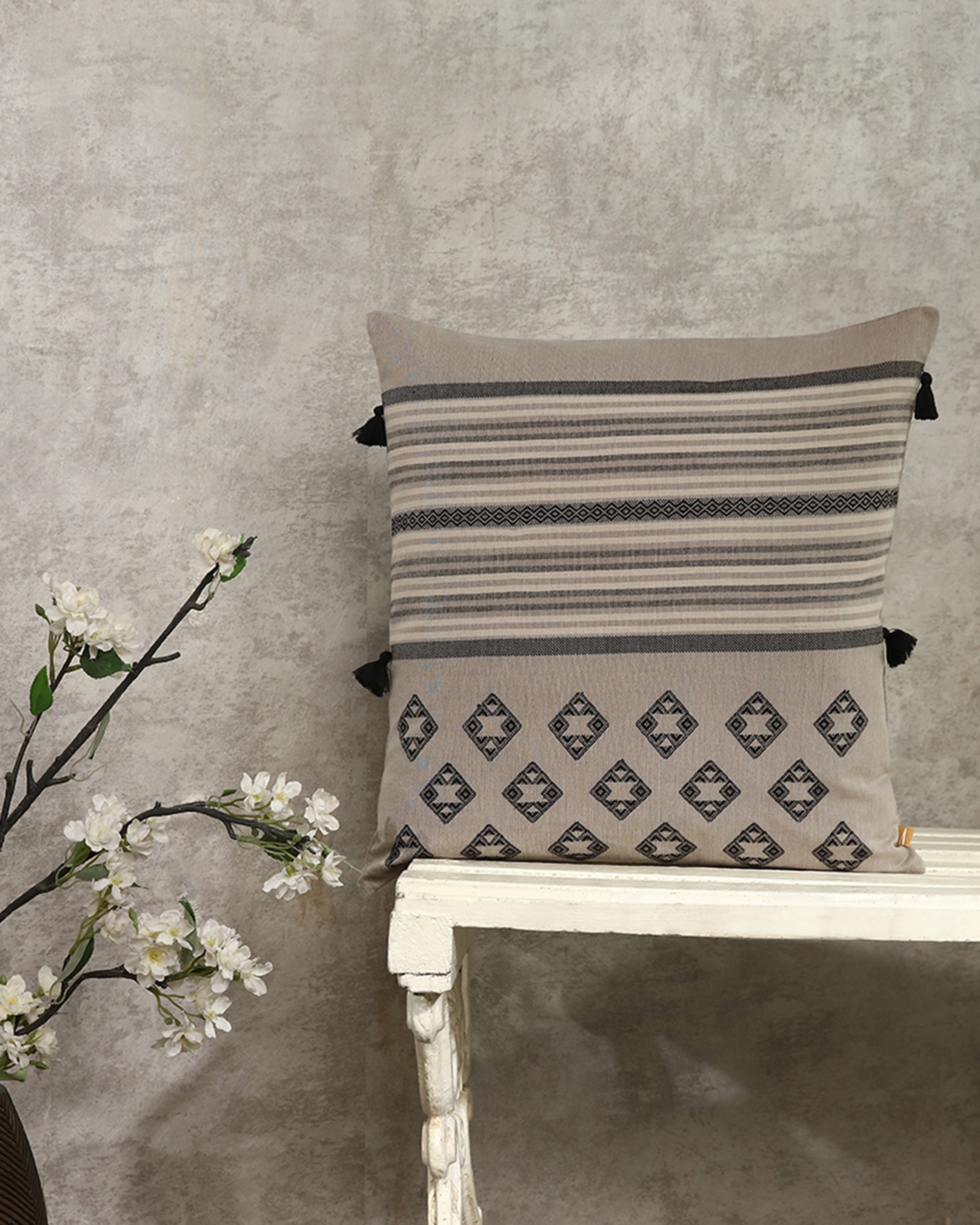 Adya Bhujodi Extra Weft Cotton Cushion Cover