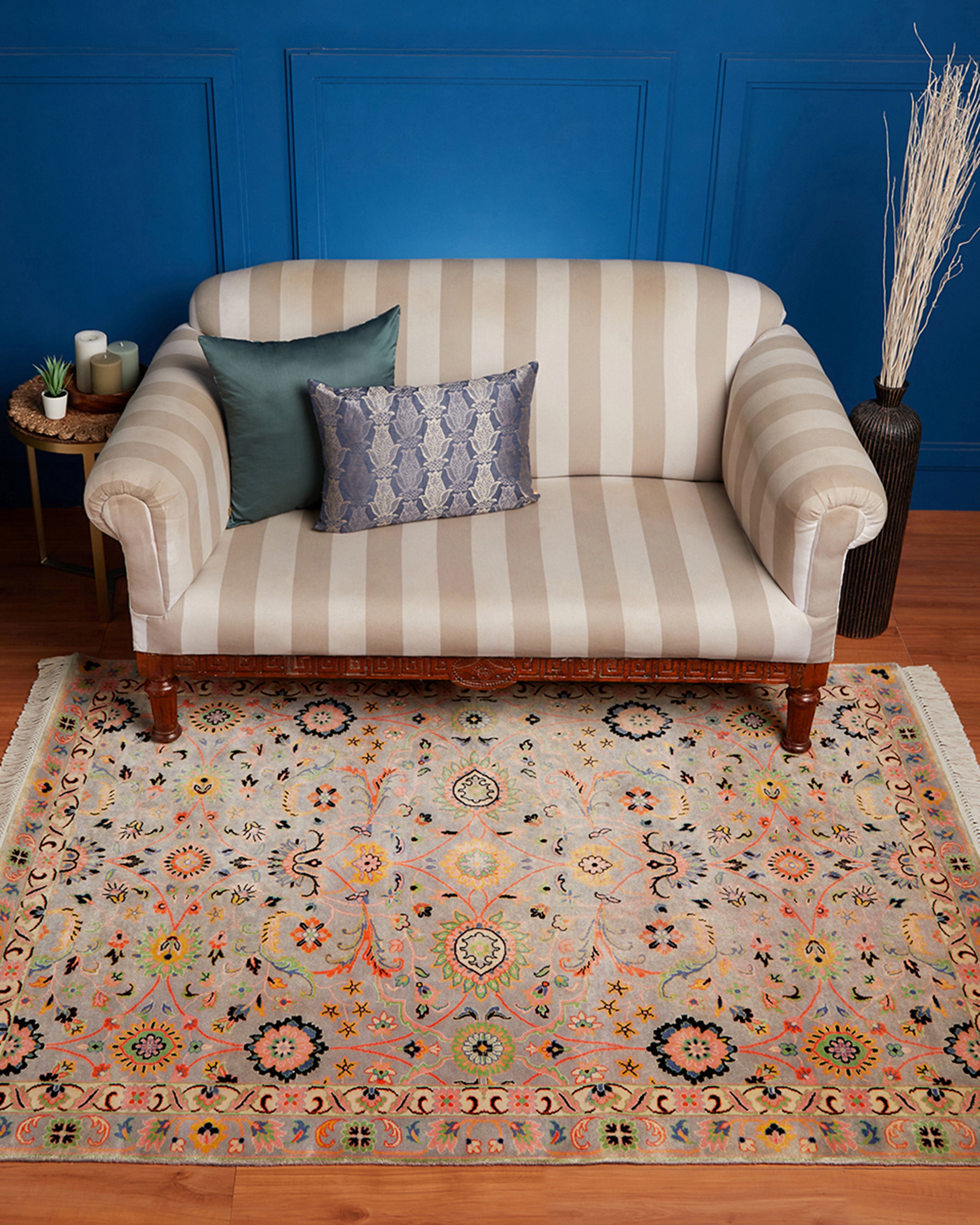 Utkal Bhadohi Hand Knotted Cotton Wool Rug