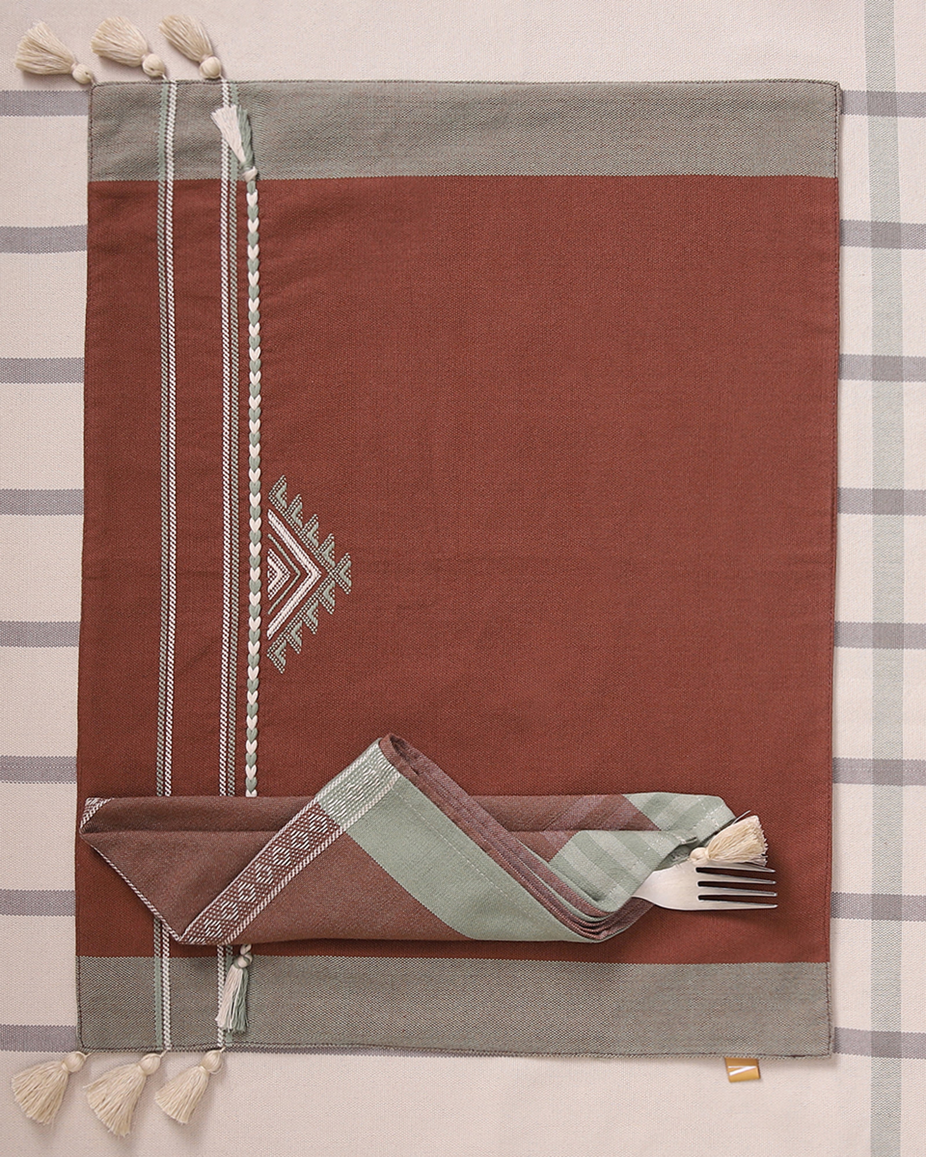 Marbella Bhujodi Extra Weft Cotton Table Napkins | Set of 6