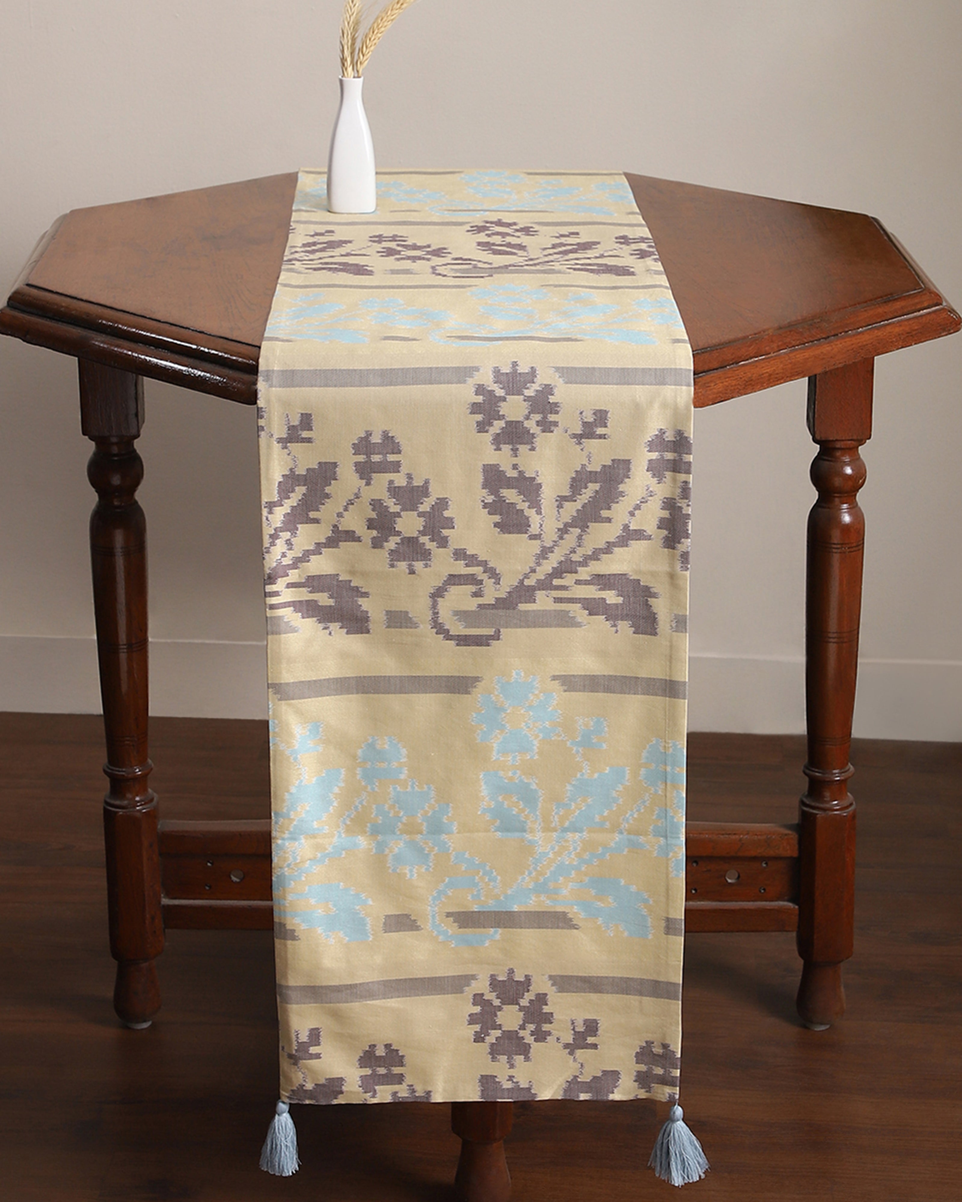 Tilda Pochampally Weft Ikat Cotton Silk Table Runner