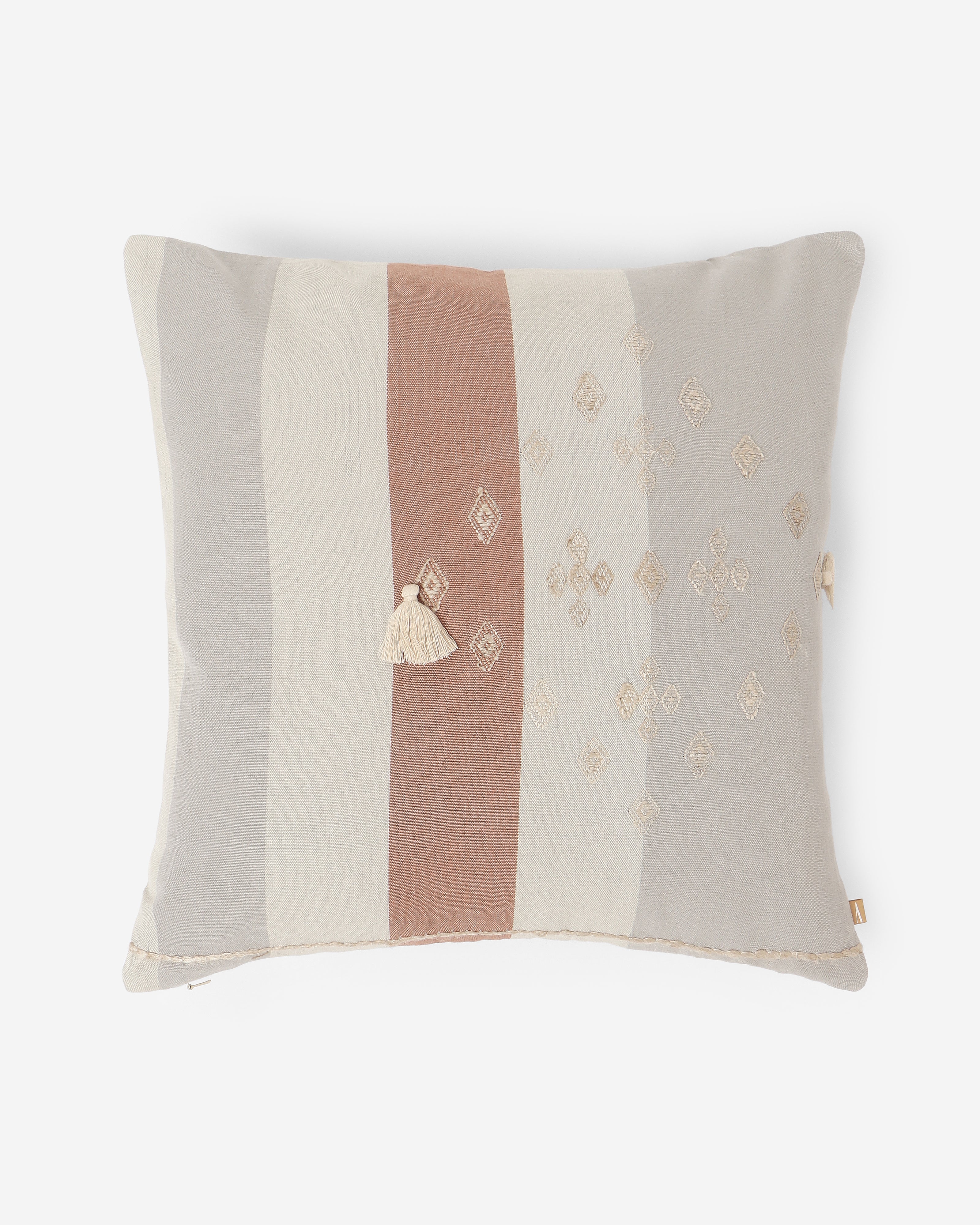 Rhombi Bhujodi Extra Weft Cotton Cushion Cover