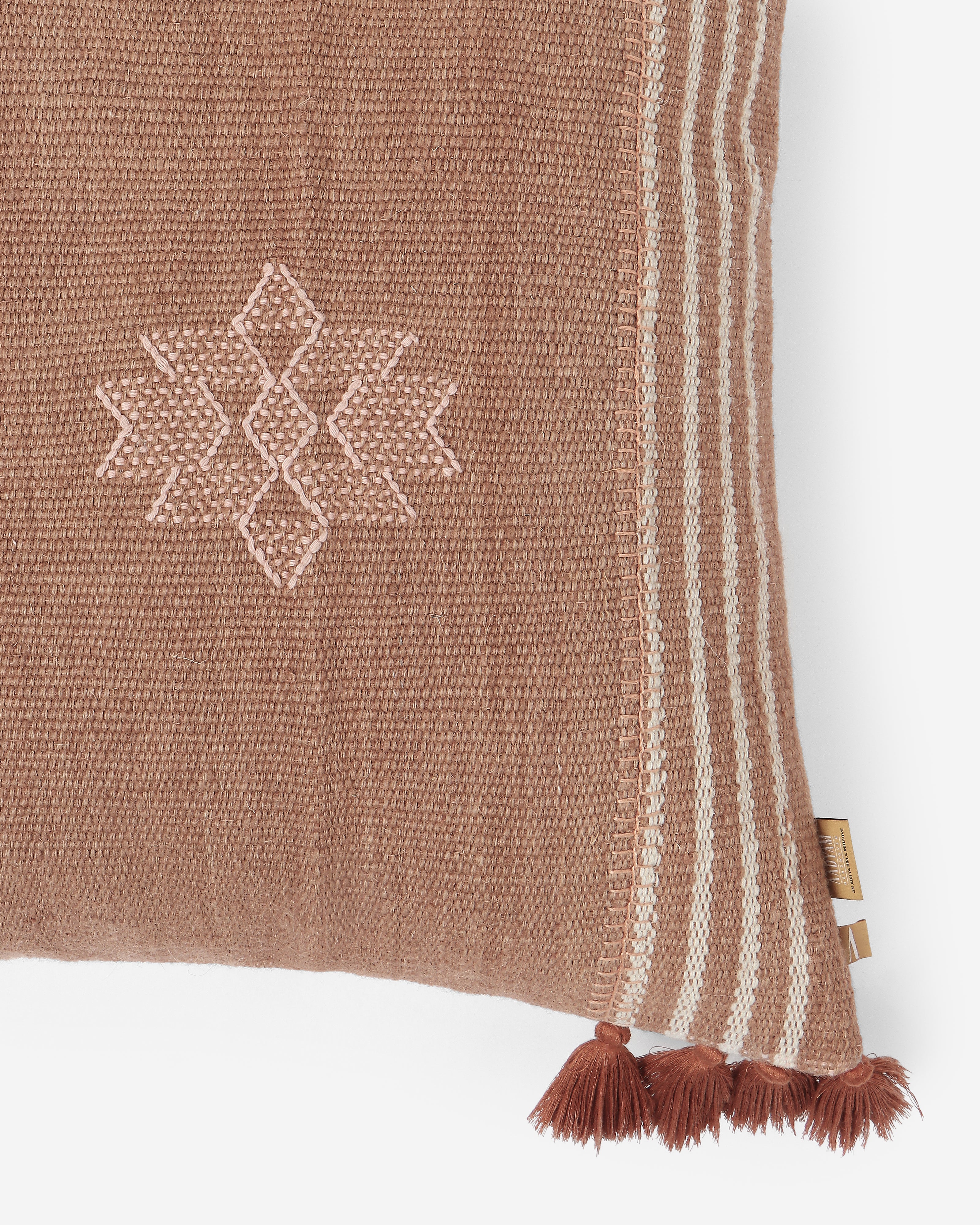 Rising Bhujodi Extra Weft Wool Cotton Cushion Cover