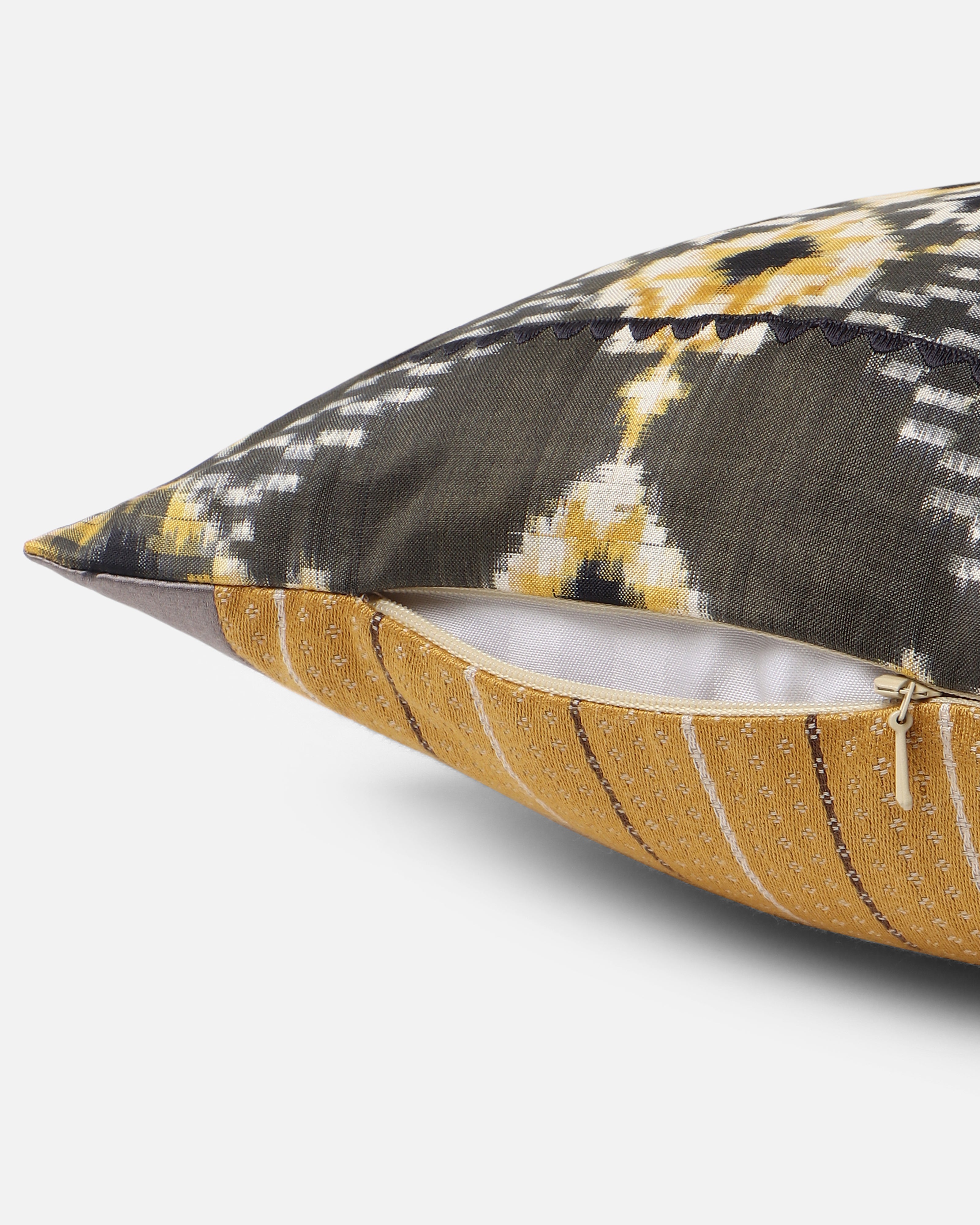 Stefan Pochampally Double Ikat Silk Cushion Cover