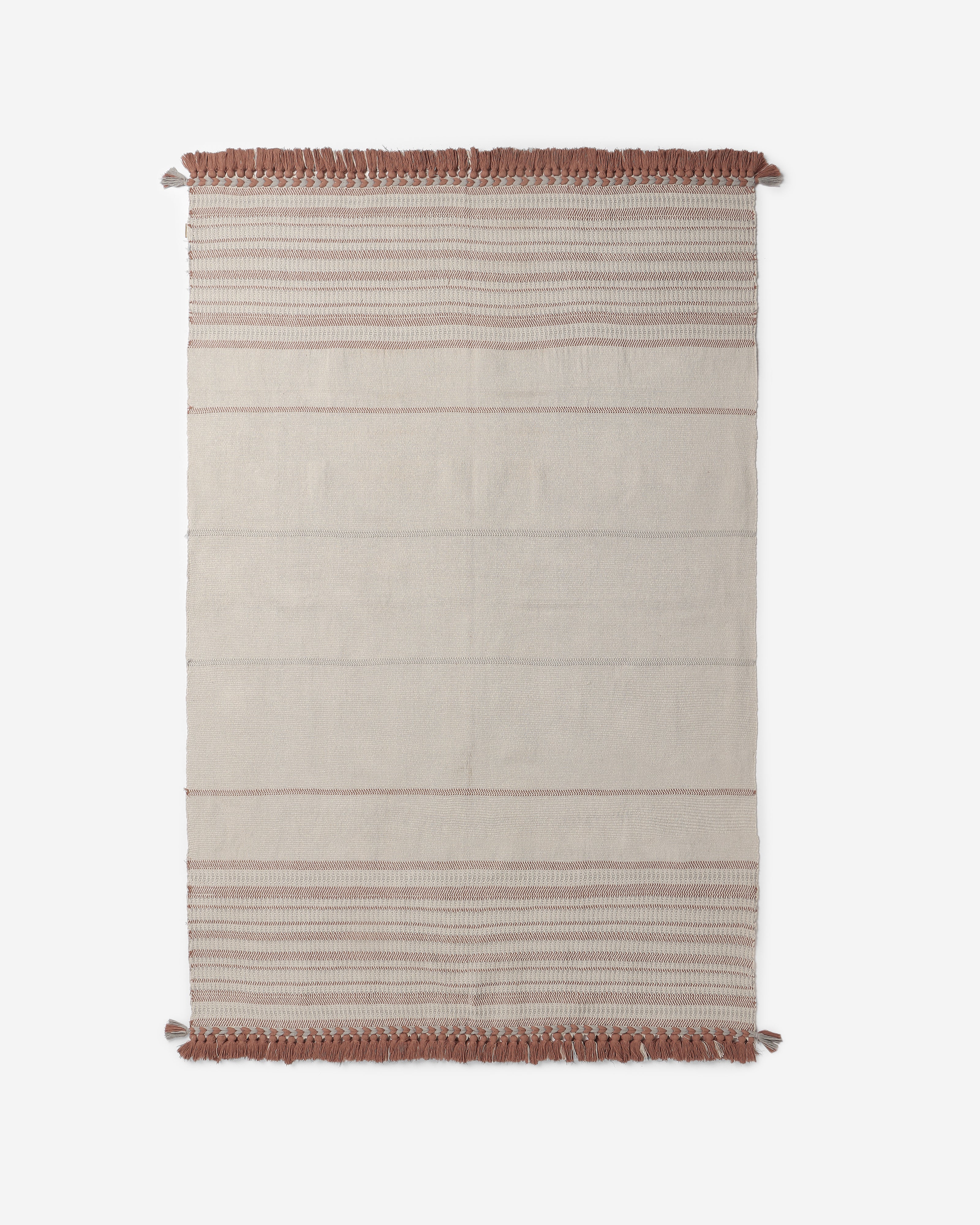 Striate Bhujodi Extra Weft Cotton Rug