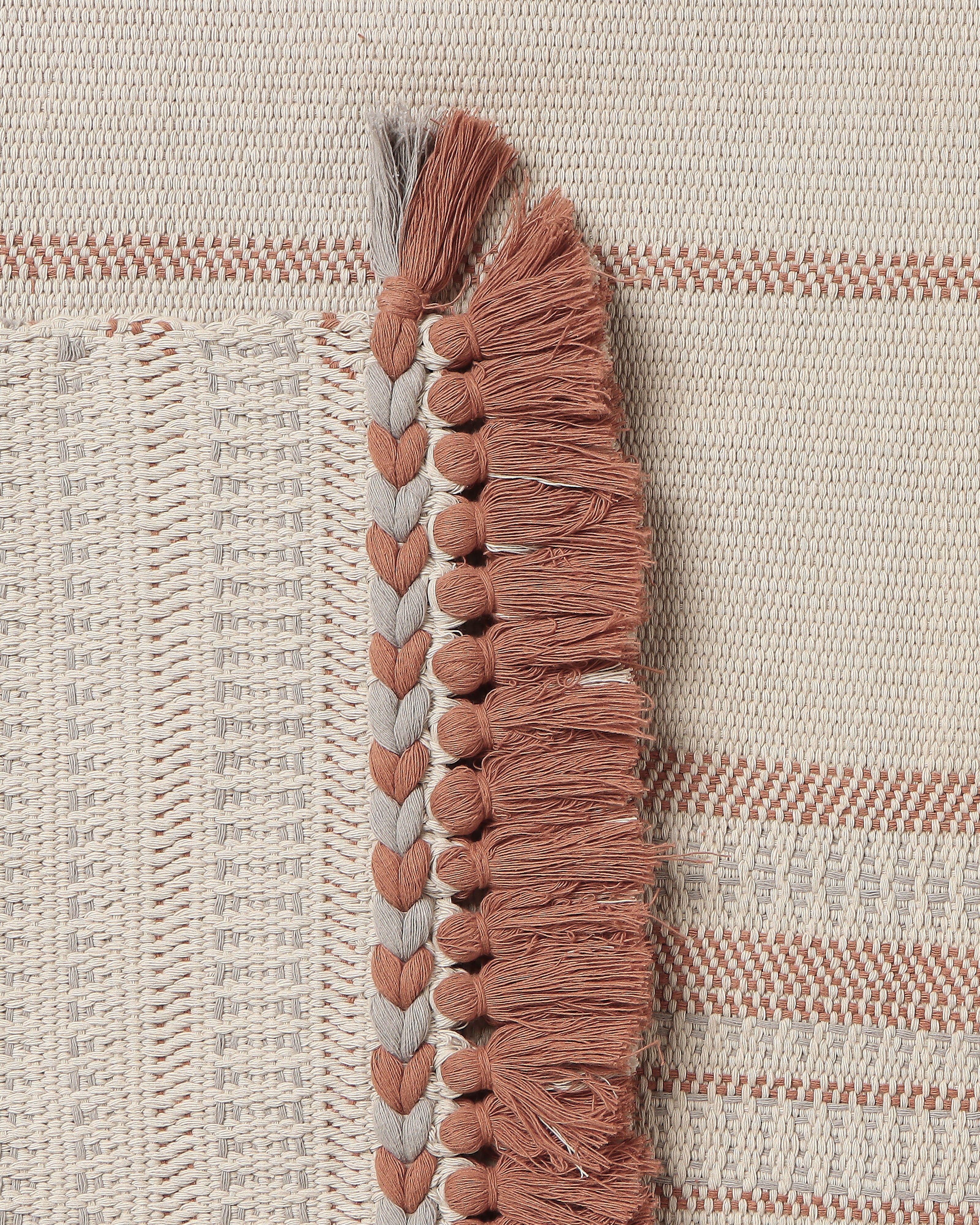 Striate Bhujodi Extra Weft Cotton Rug
