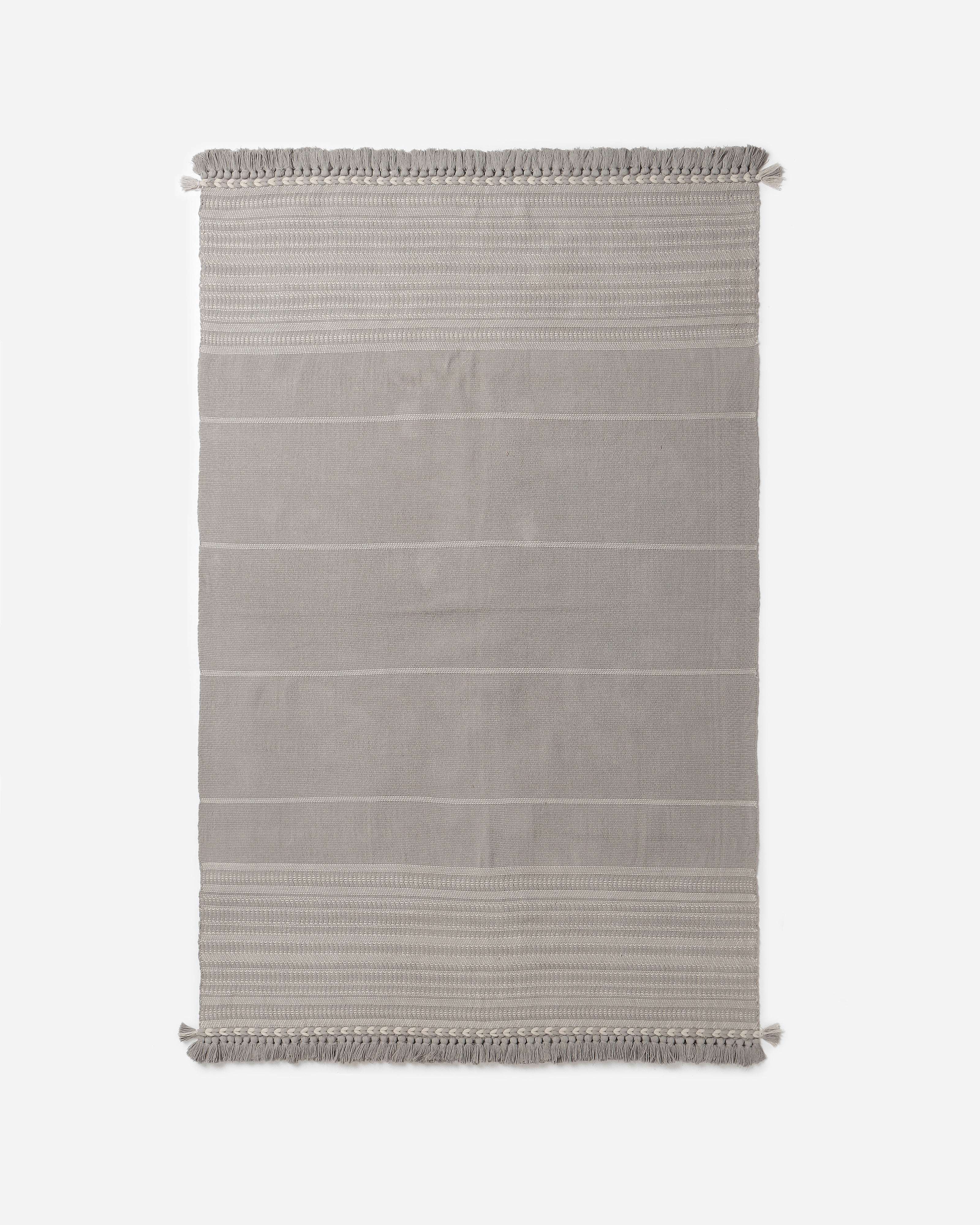 Striate Bhujodi Extra Weft Cotton Rug