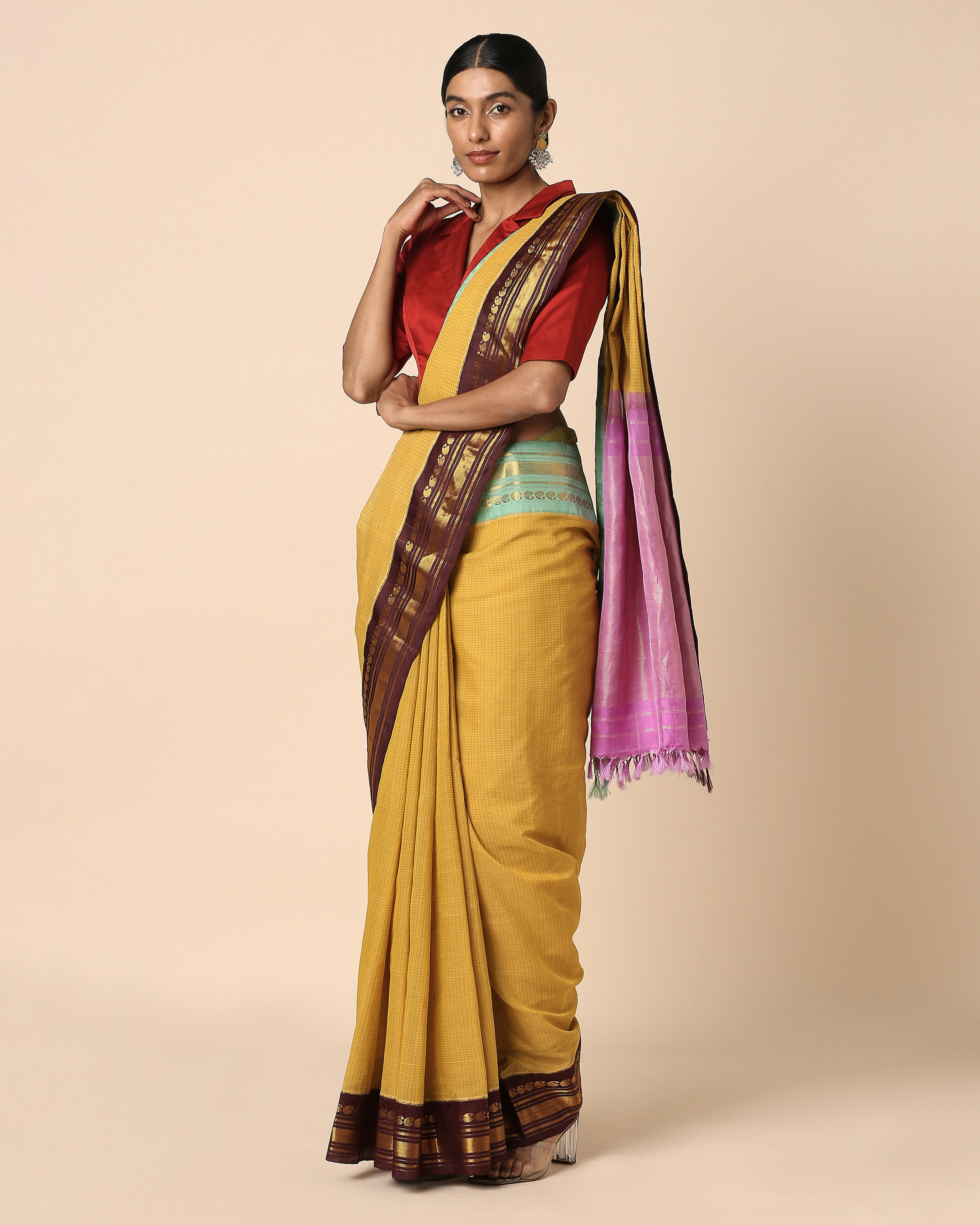 Maham Gadwal Kuttu Weave Cotton Silk Saree