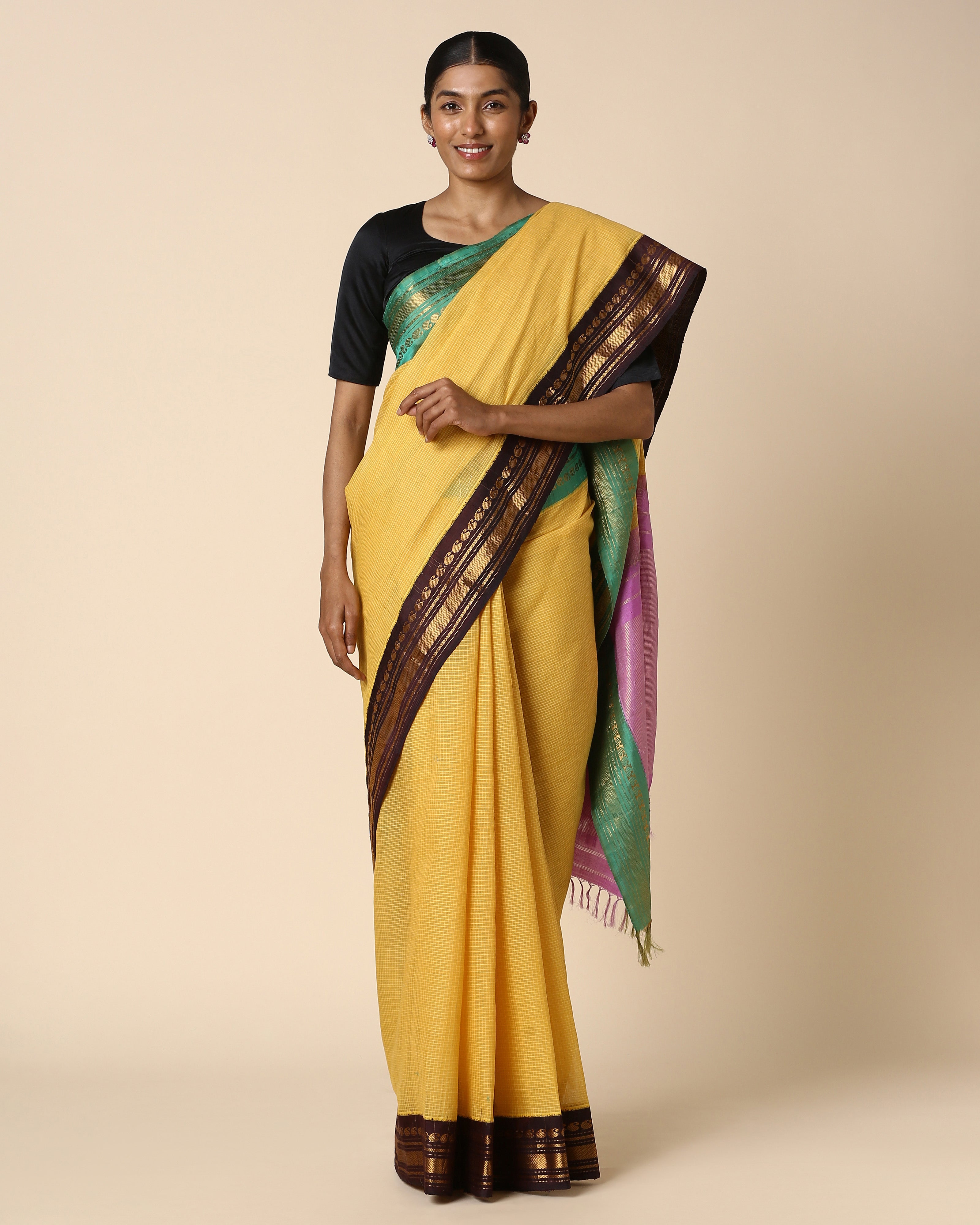Maham Gadwal Kuttu Weave Cotton Silk Saree