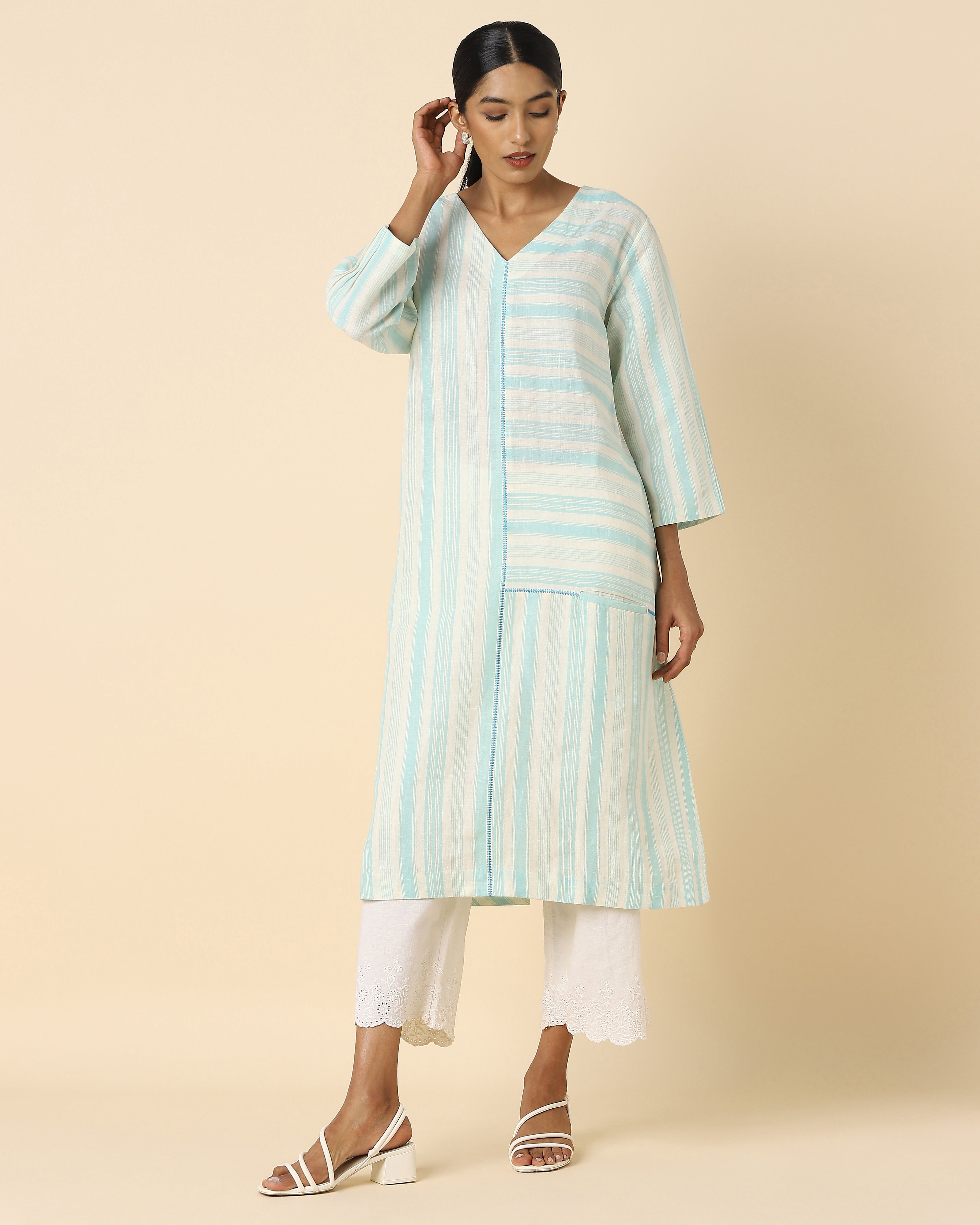 Elsa Bhujodi Plain Weave Cotton Women's Kurta