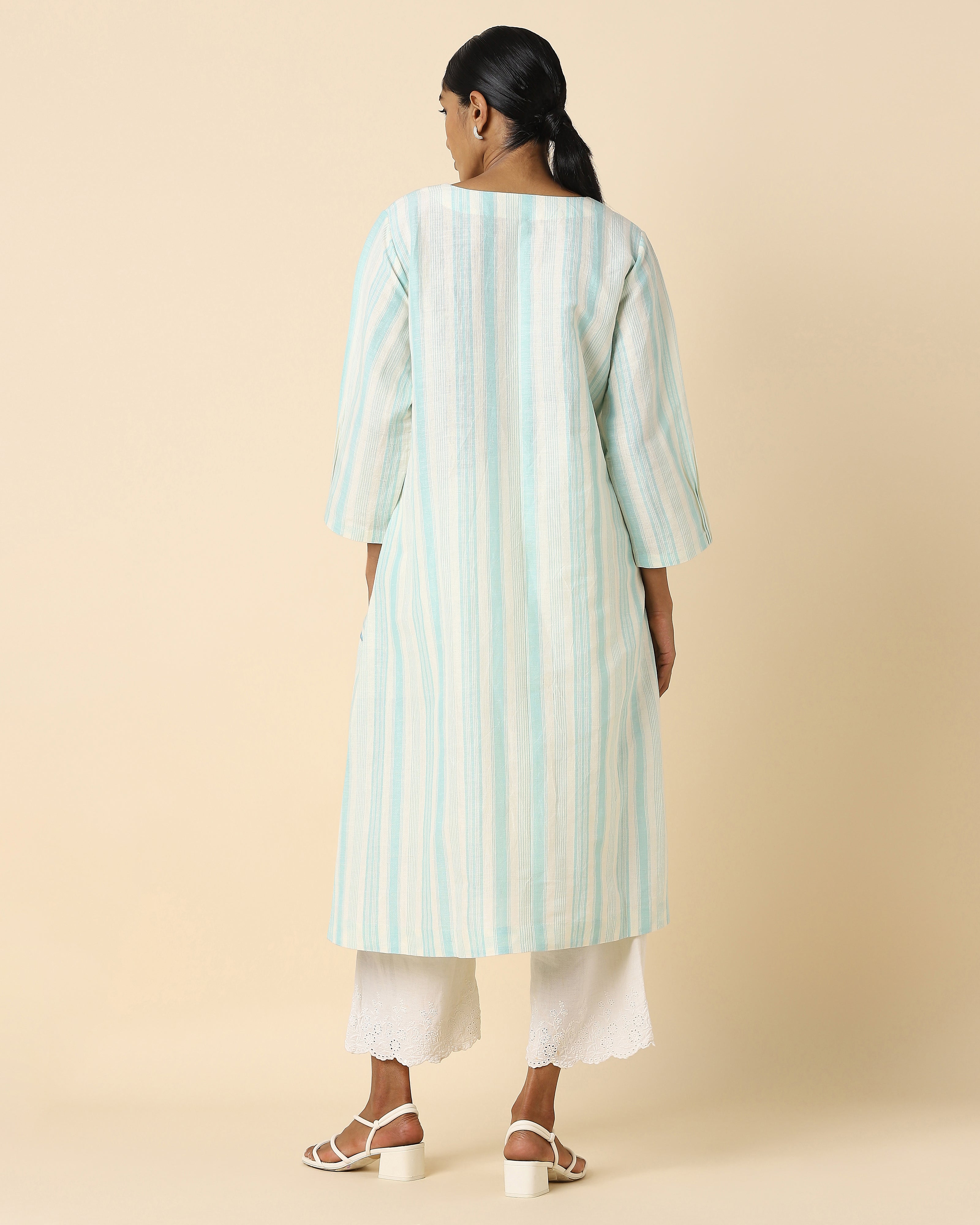 Elsa Bhujodi Plain Weave Cotton Women's Kurta