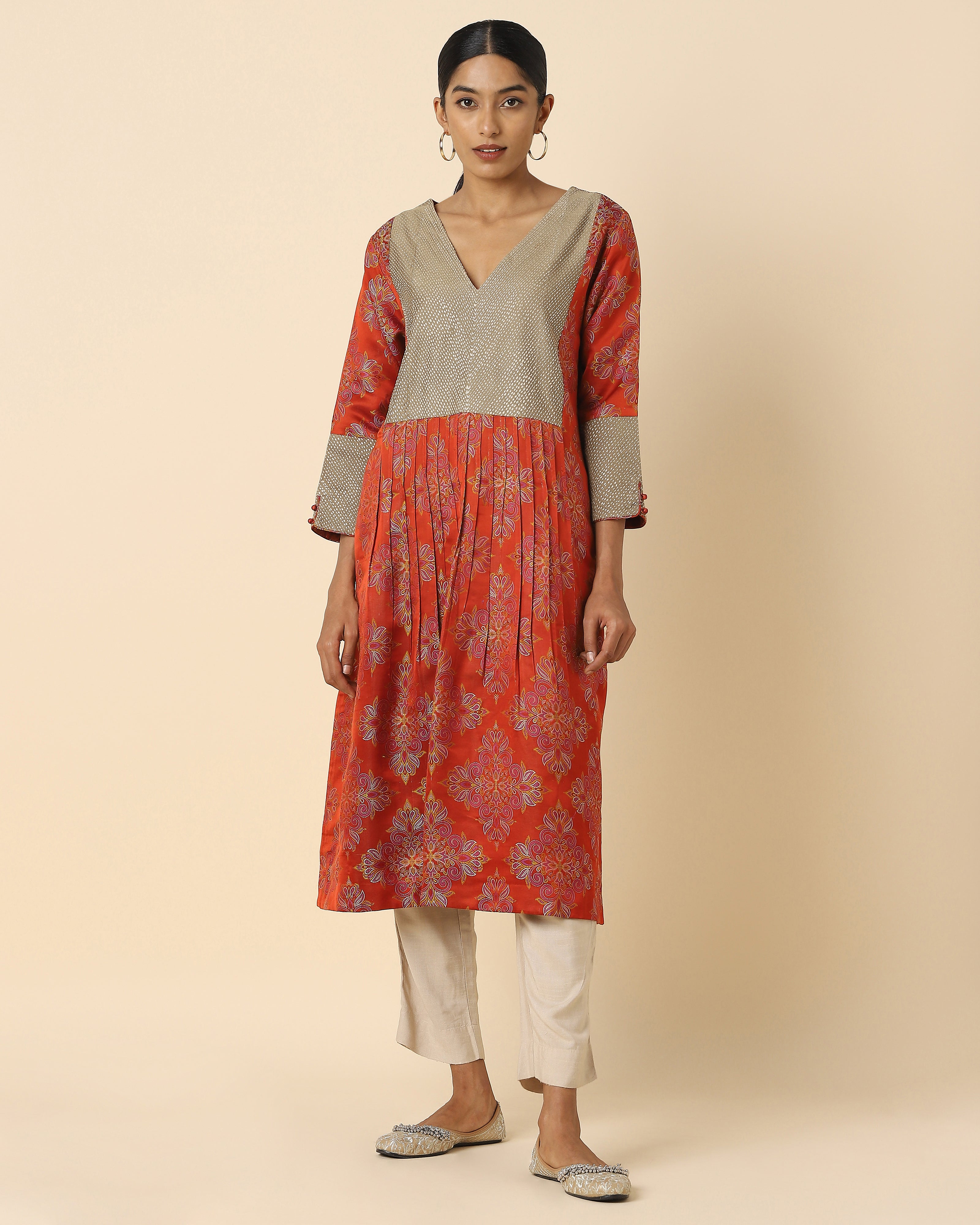 Makena Banarasi Tanchoi Silk Women's Kurta