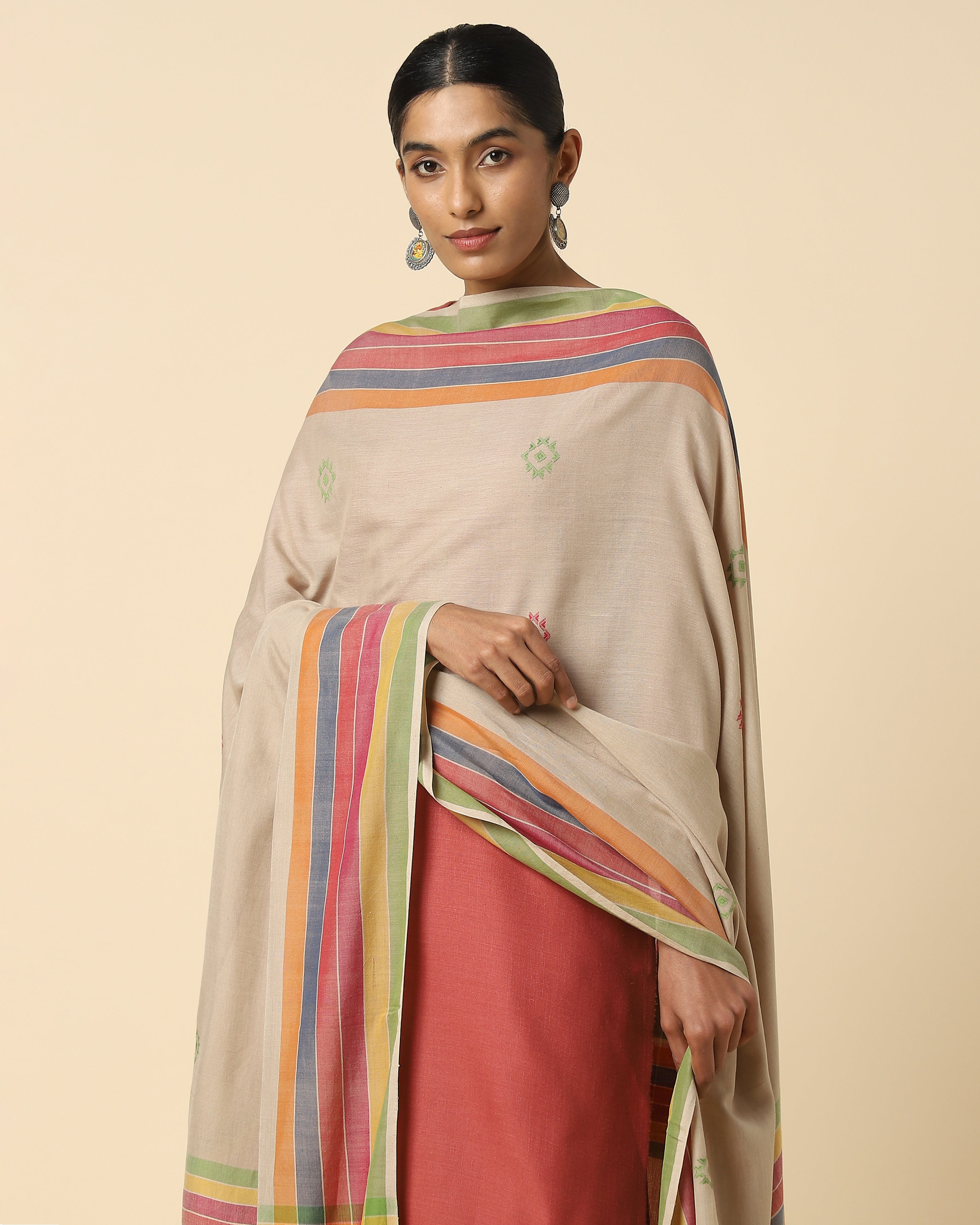 Vered Bhujodi Extra Weft Cotton Dupatta