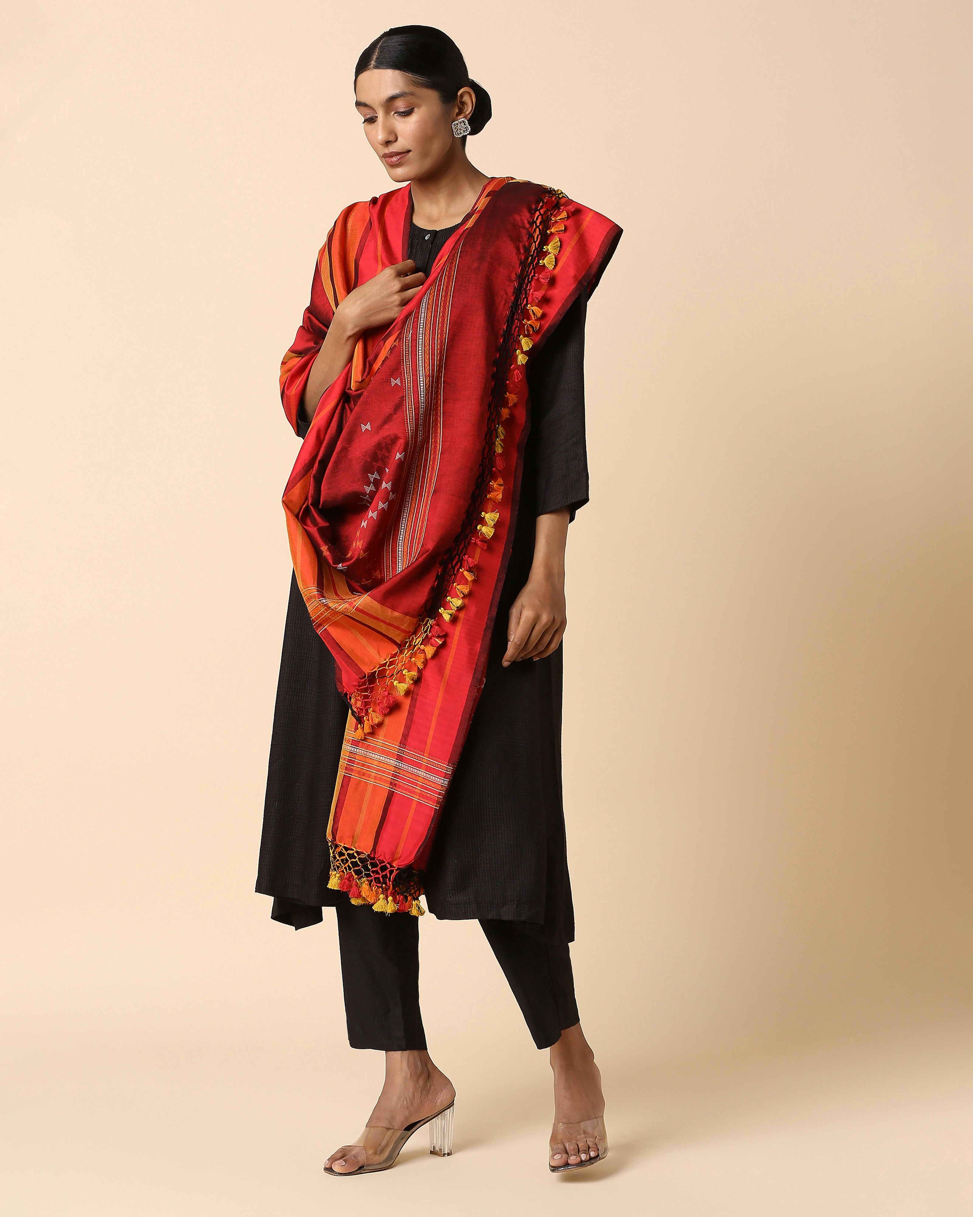 Kalei Bhujodi Extra Weft Cotton Silk Dupatta