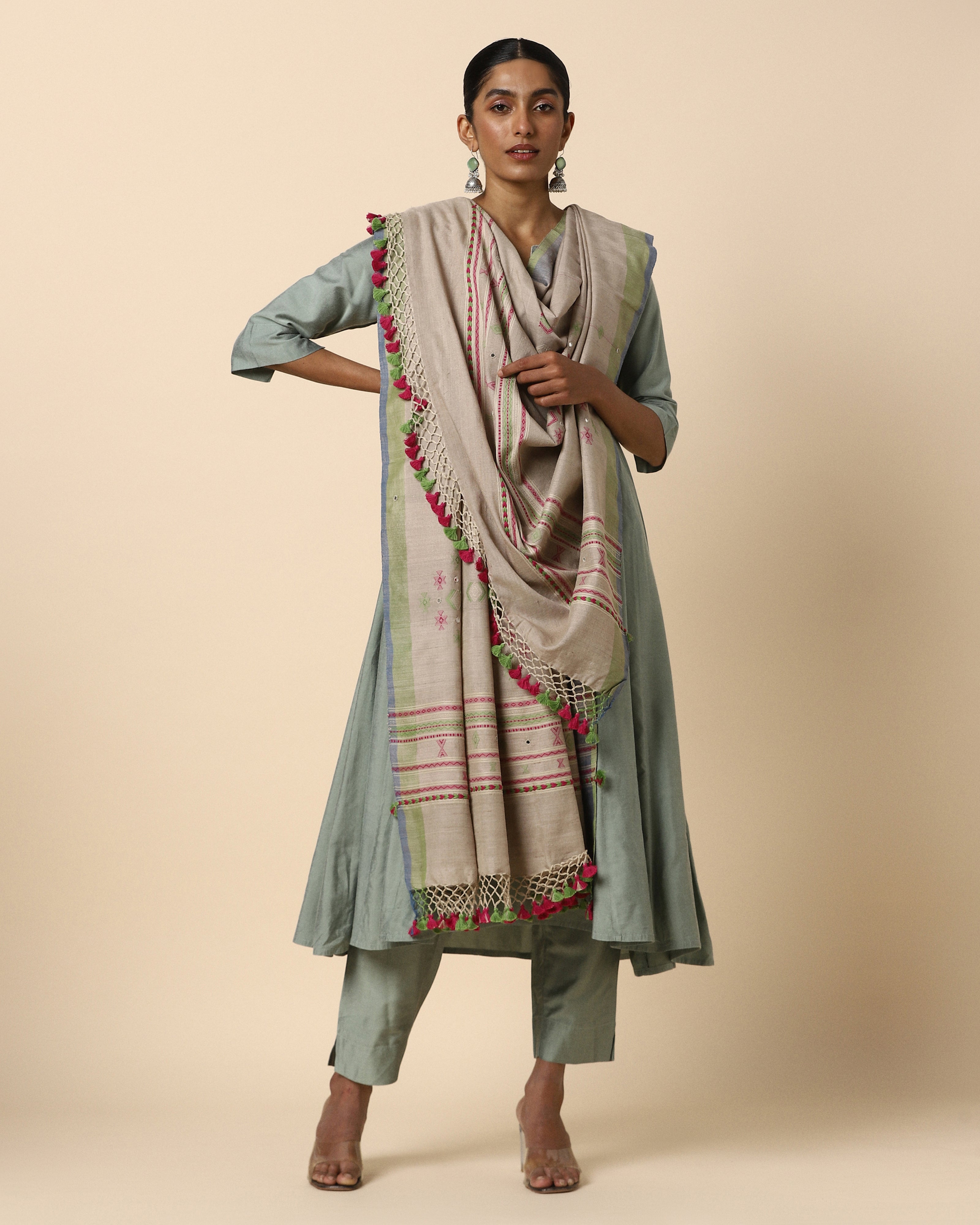 Dakshi Bhujodi Extra Weft Cotton Silk Dupatta