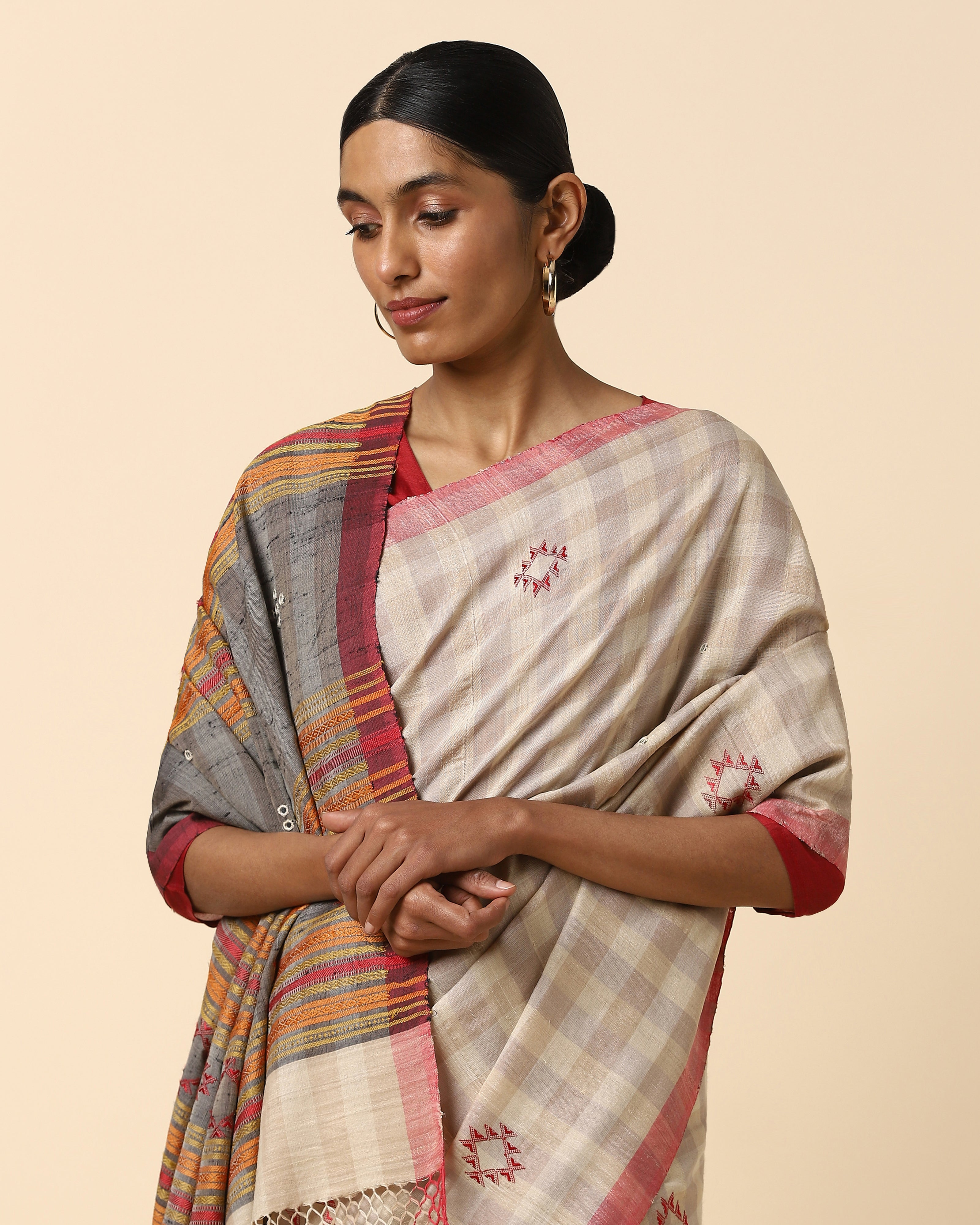 Gyasi Bhujodi Extra Weft Cotton Silk Saree