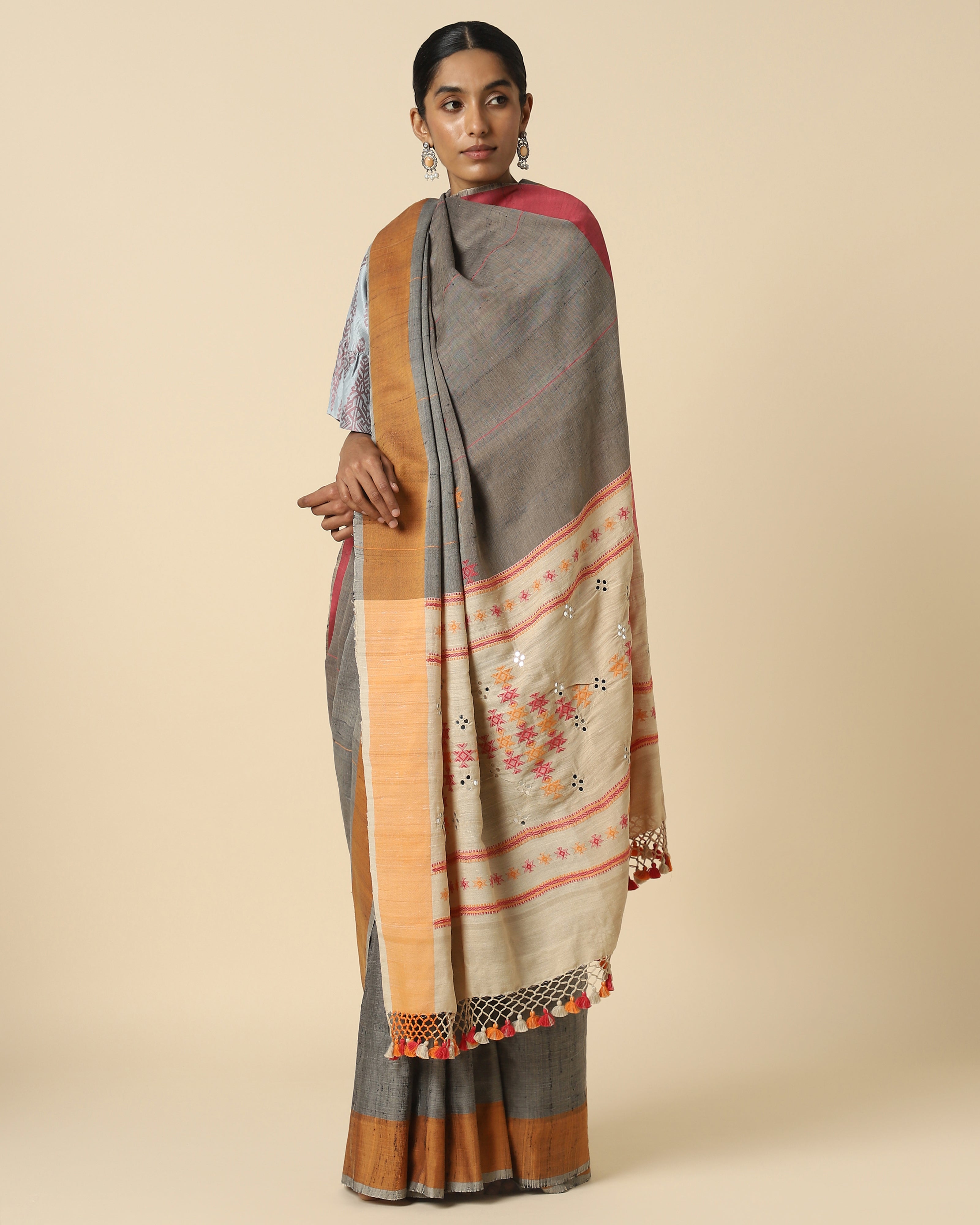 Kissa Bhujodi Extra Weft Cotton Silk Saree