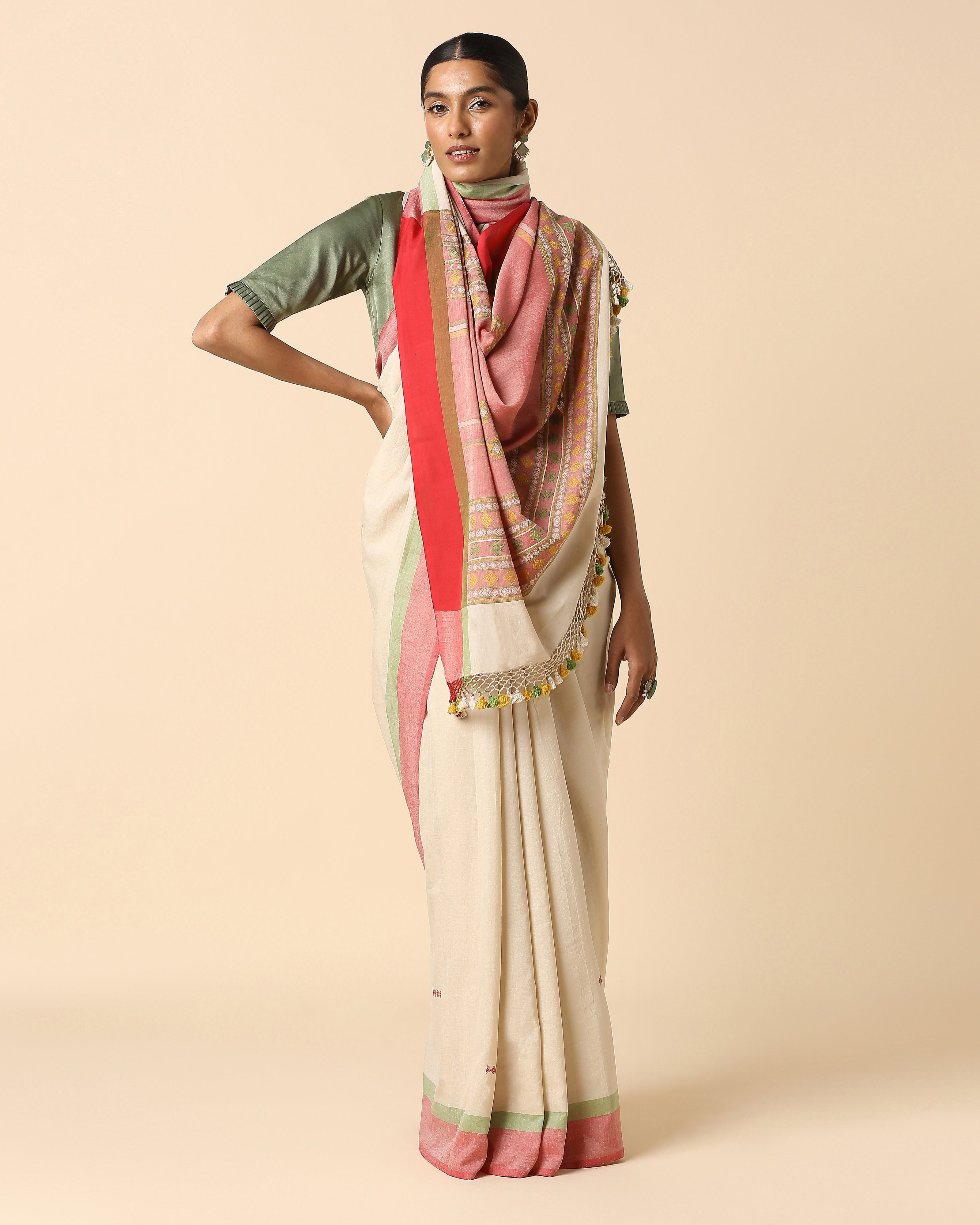 Amun Bhujodi Extra Weft Cotton Saree