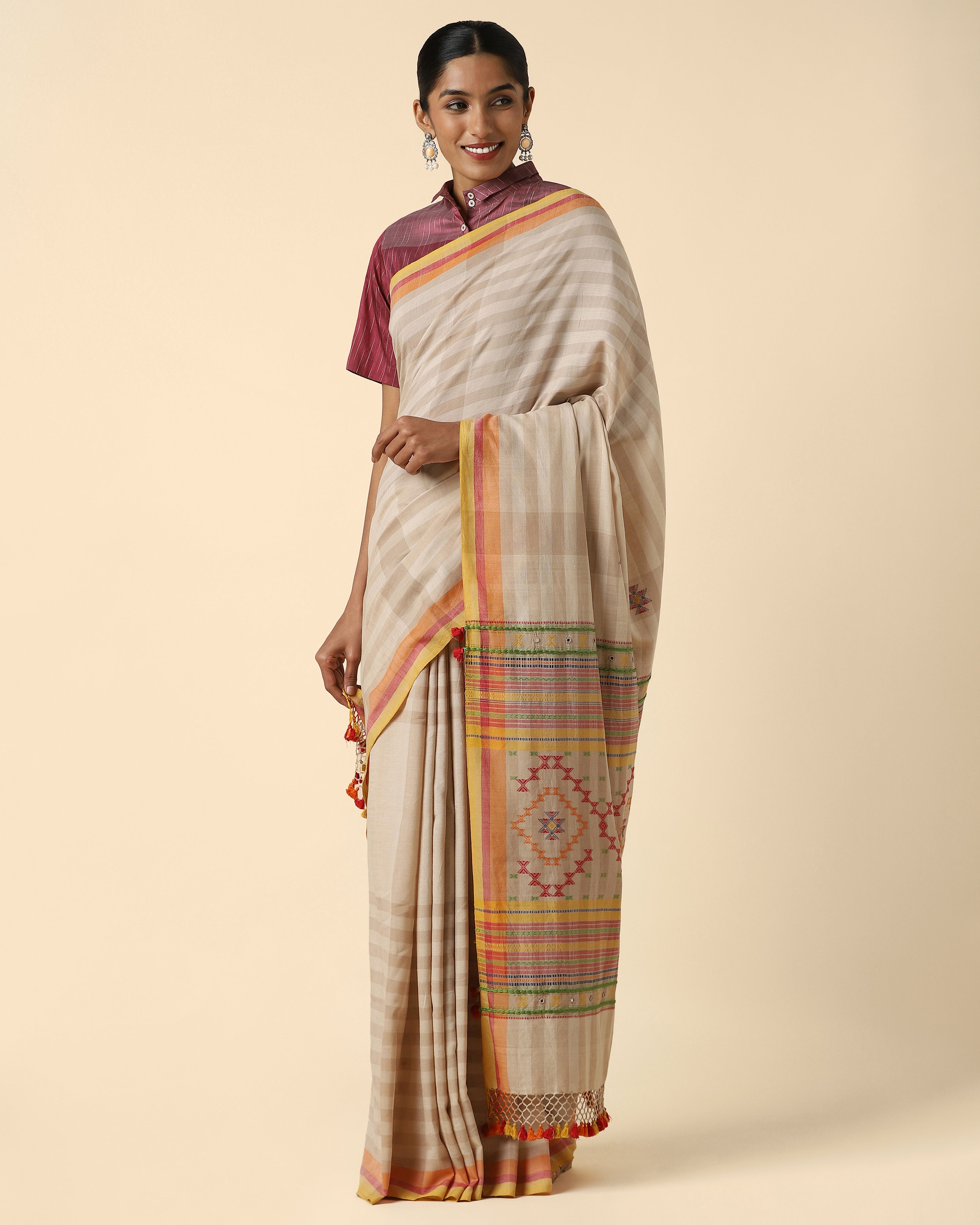 Leilani Bhujodi Extra Weft Cotton Saree