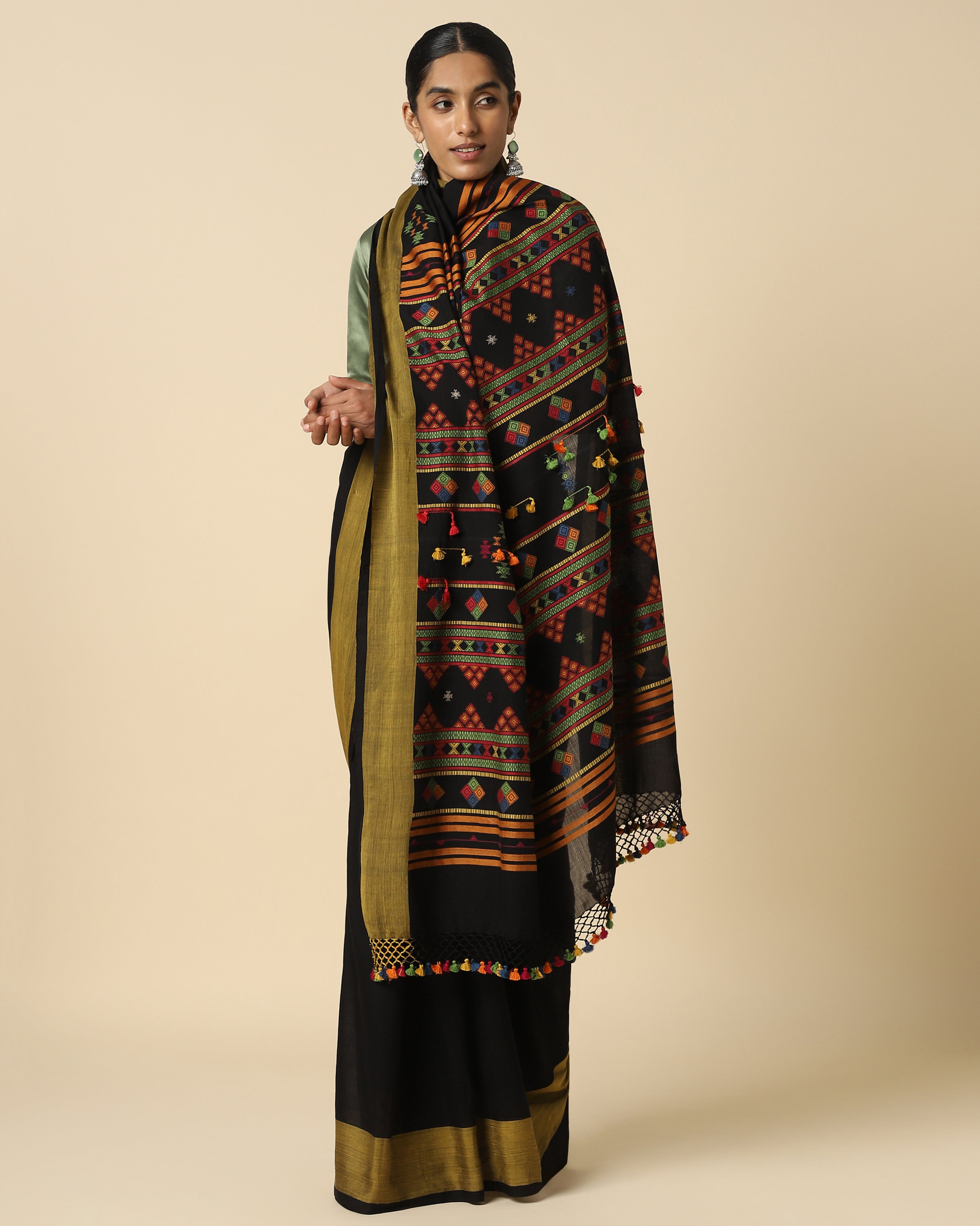 Kassia Bhujodi Extra Weft Cotton Saree