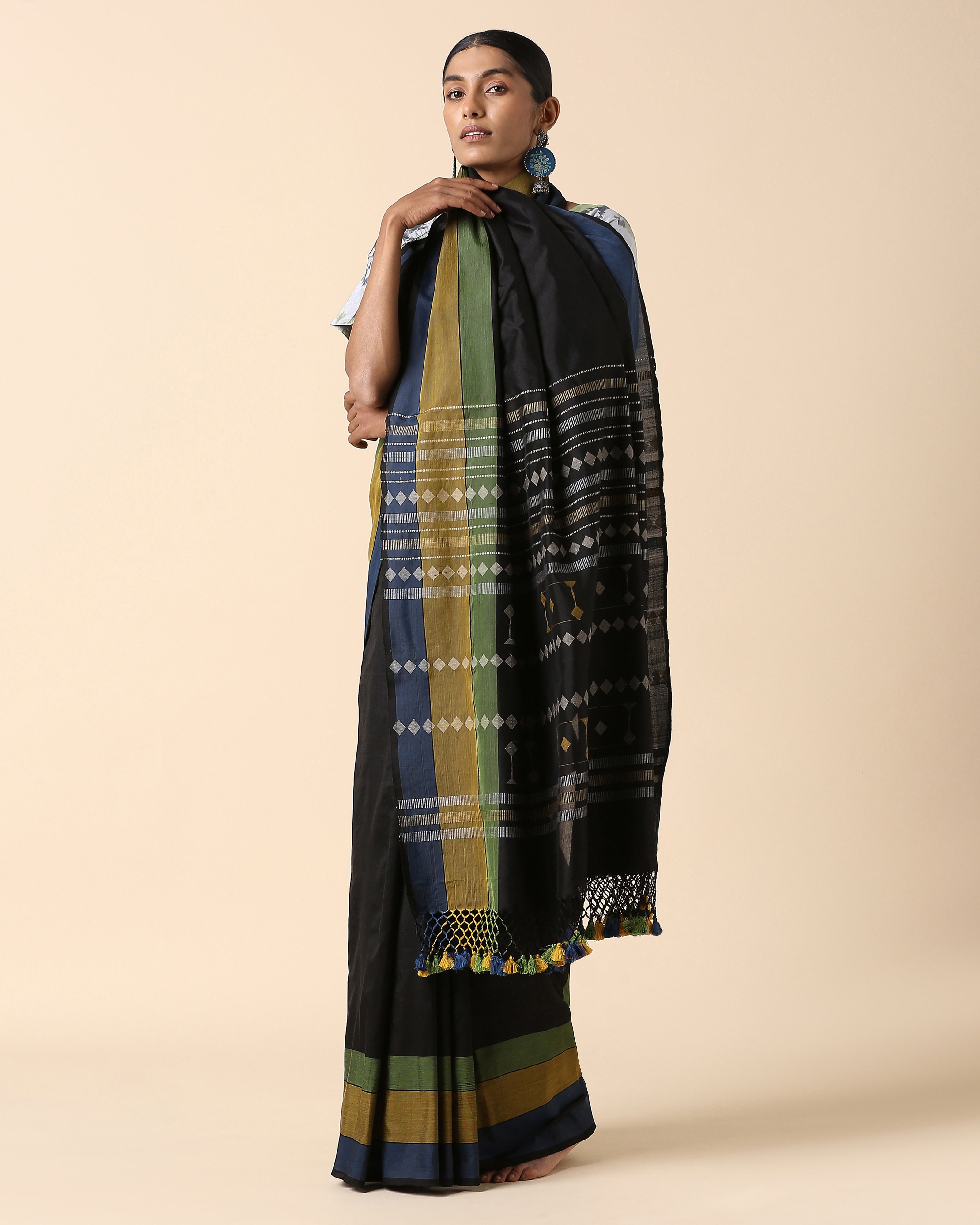 Arbor Bhujodi Extra Weft Cotton Silk Saree