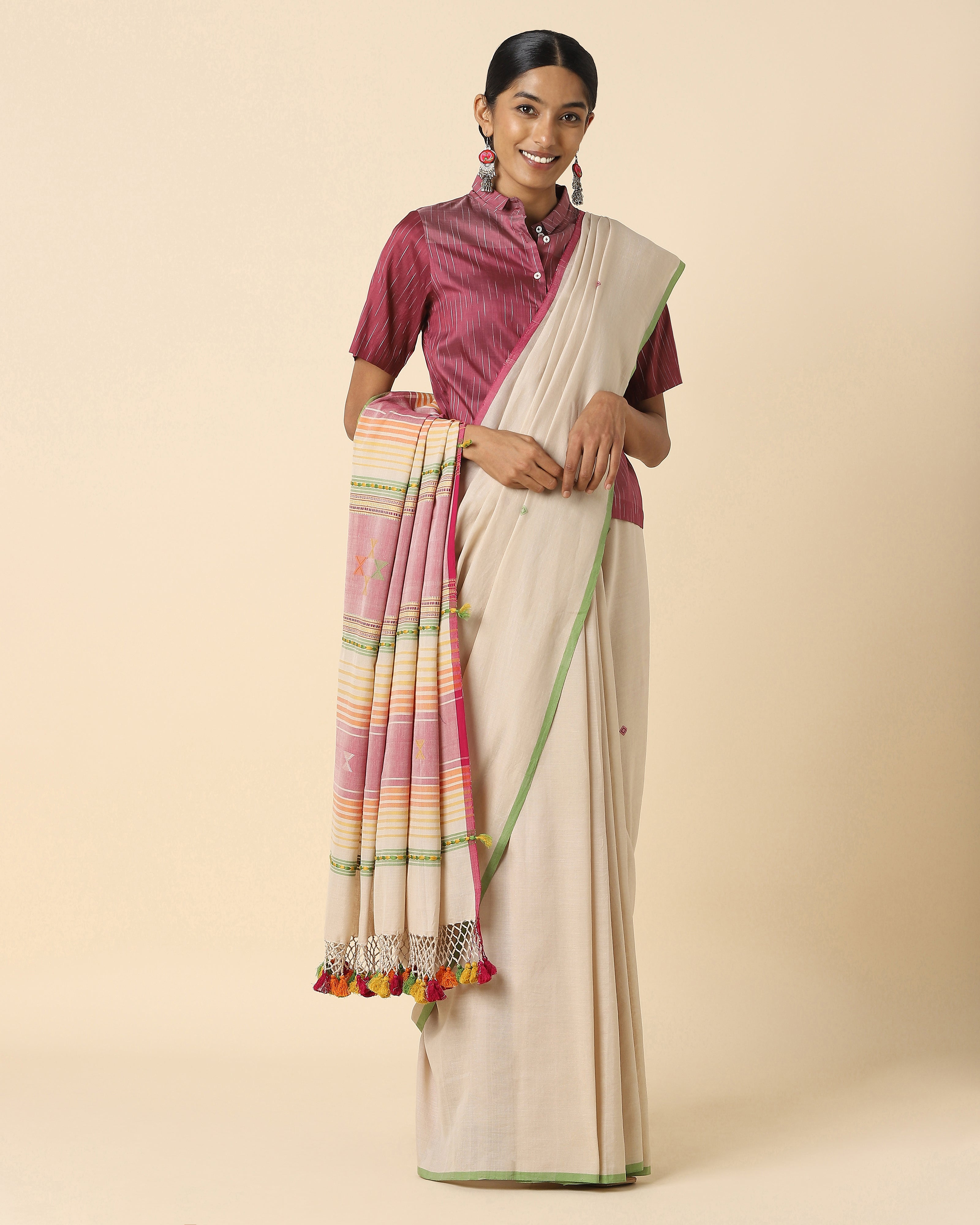 Mahir Bhujodi Extra Weft Cotton Saree