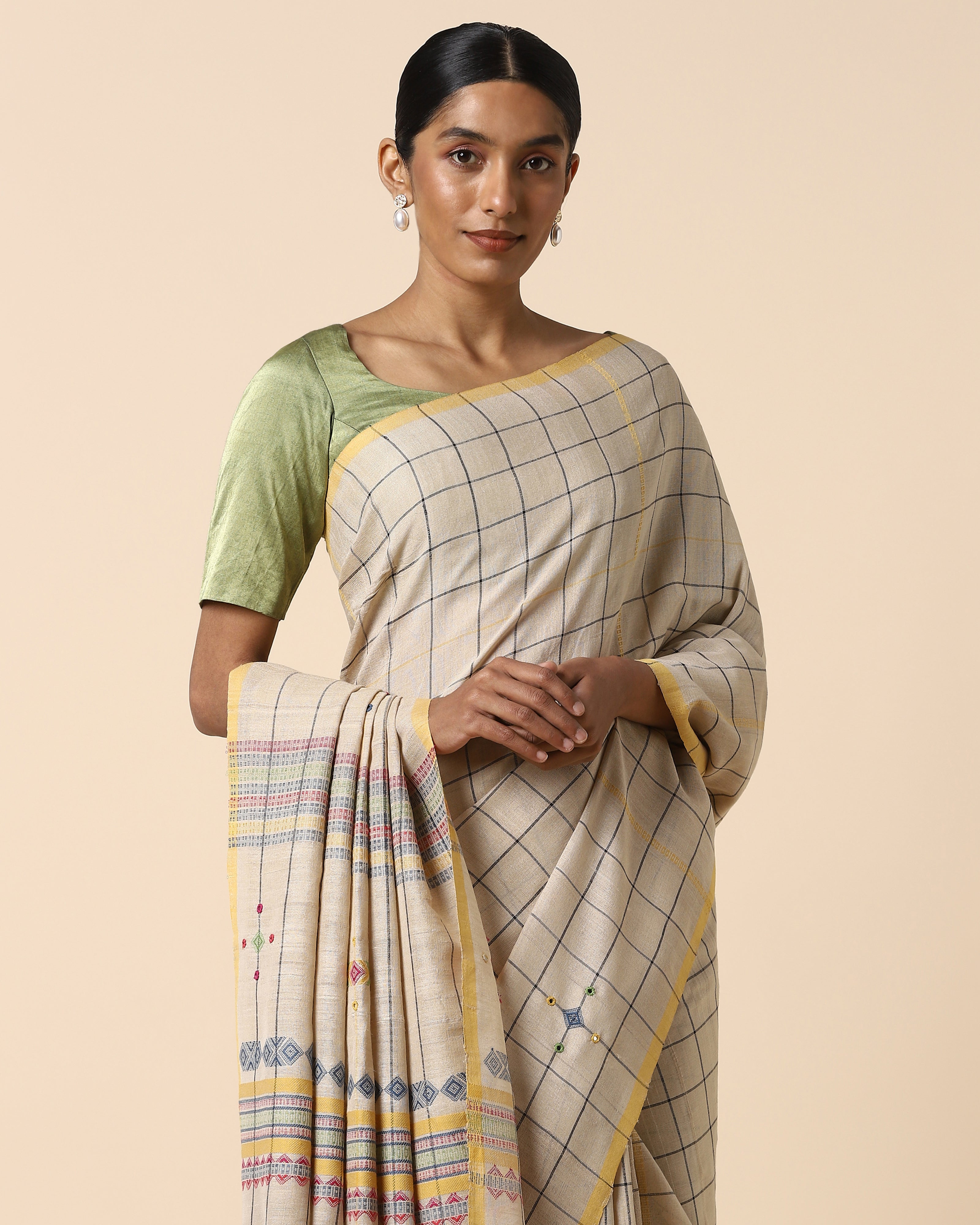 Viaan Bhujodi Extra Weft Cotton Silk Saree