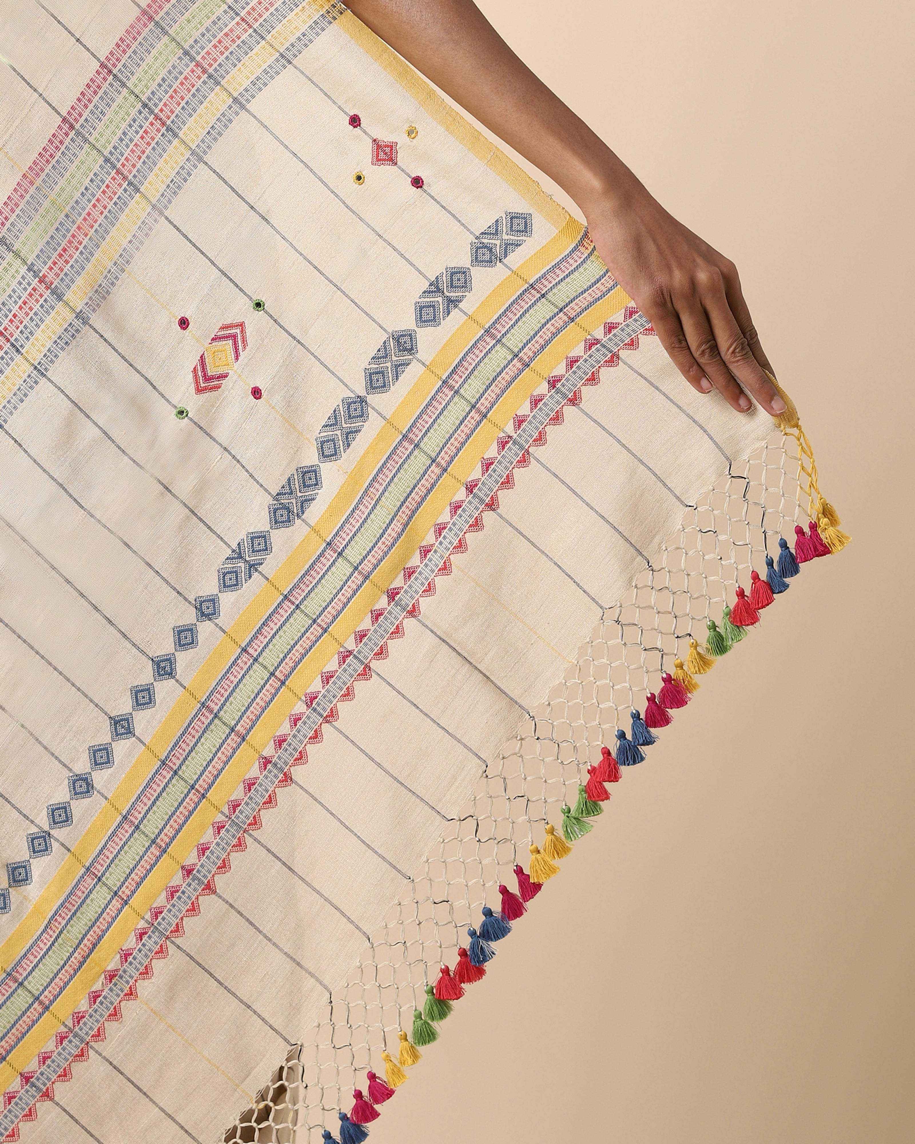 Viaan Bhujodi Extra Weft Cotton Silk Saree