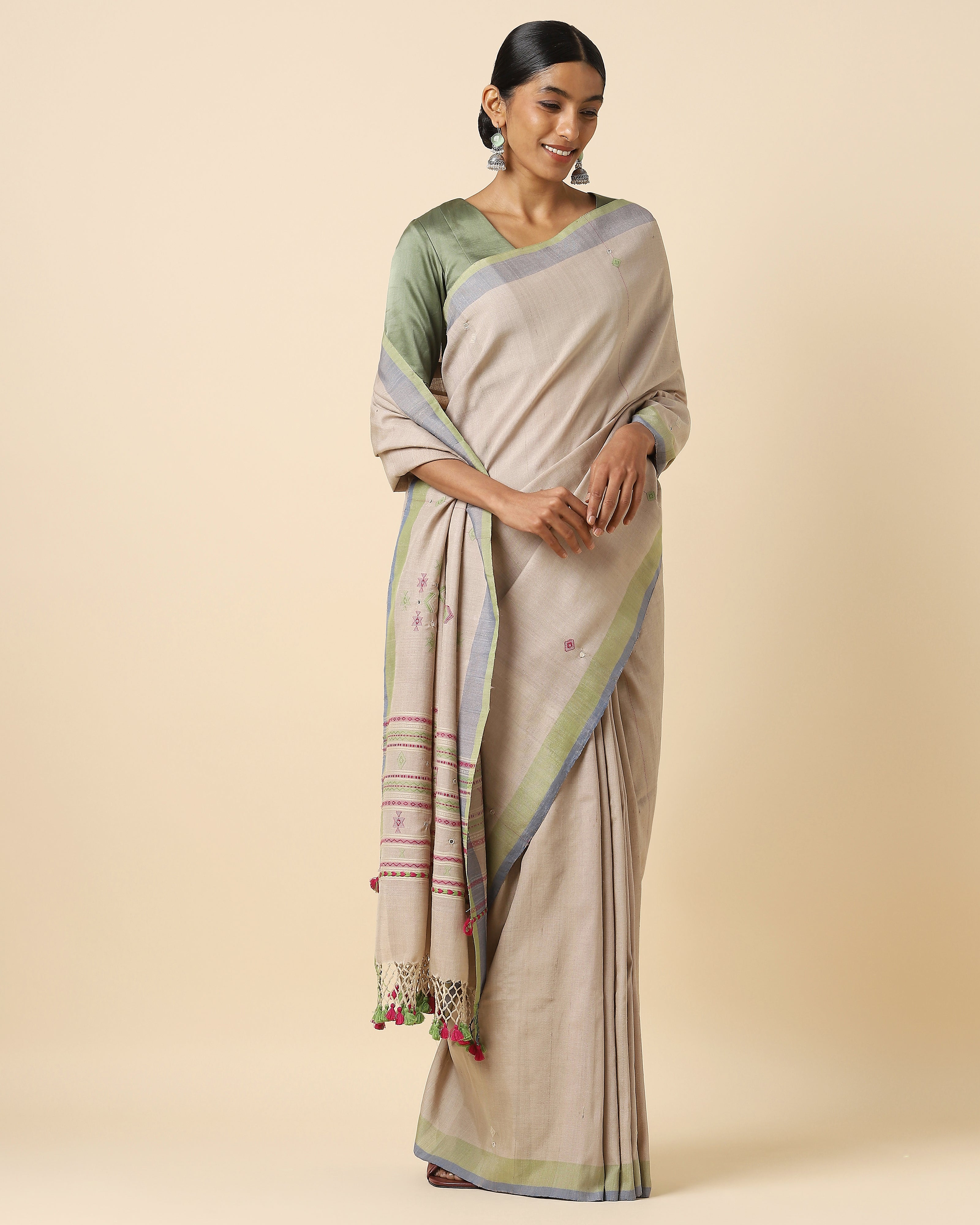 Dakshi Bhujodi Extra Weft Cotton Silk Saree