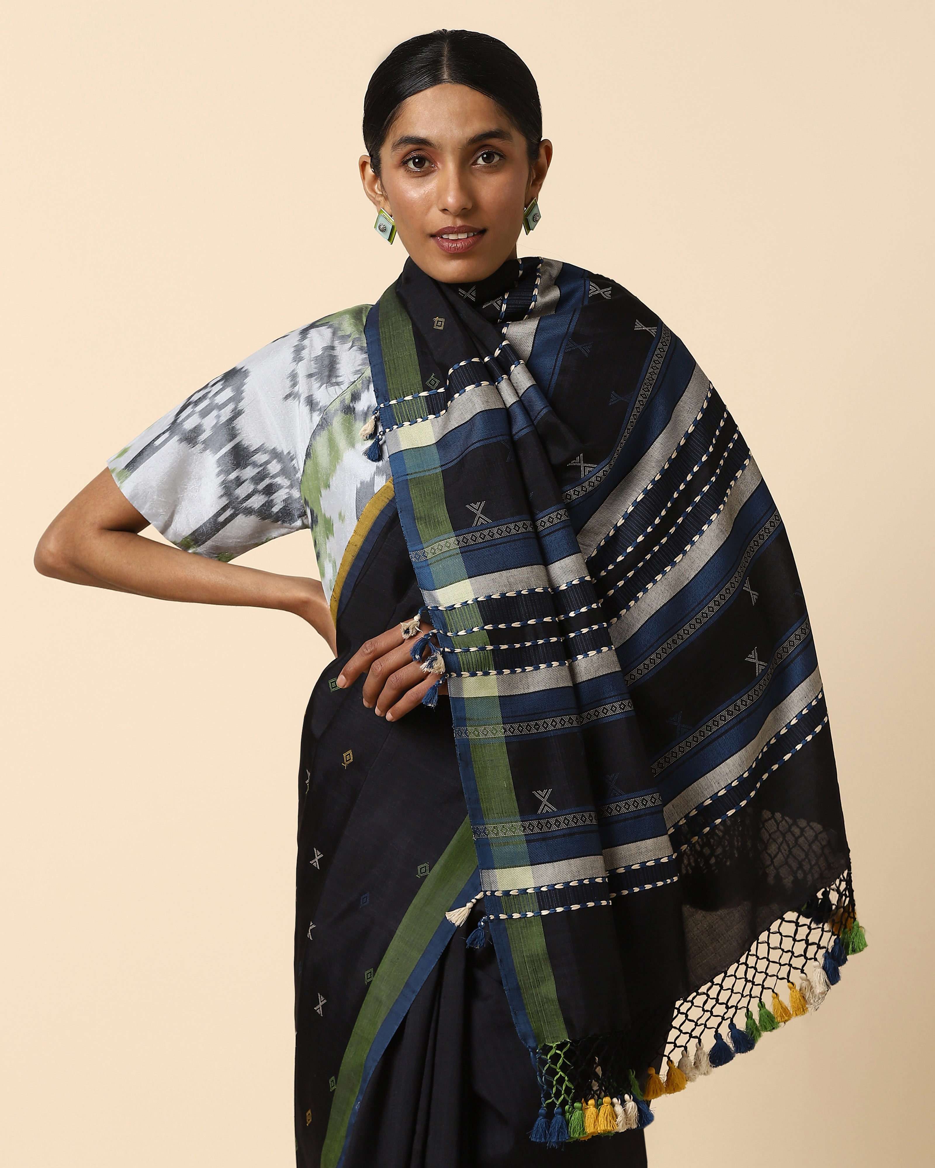 Ethan Bhujodi Extra Weft Cotton Silk Saree