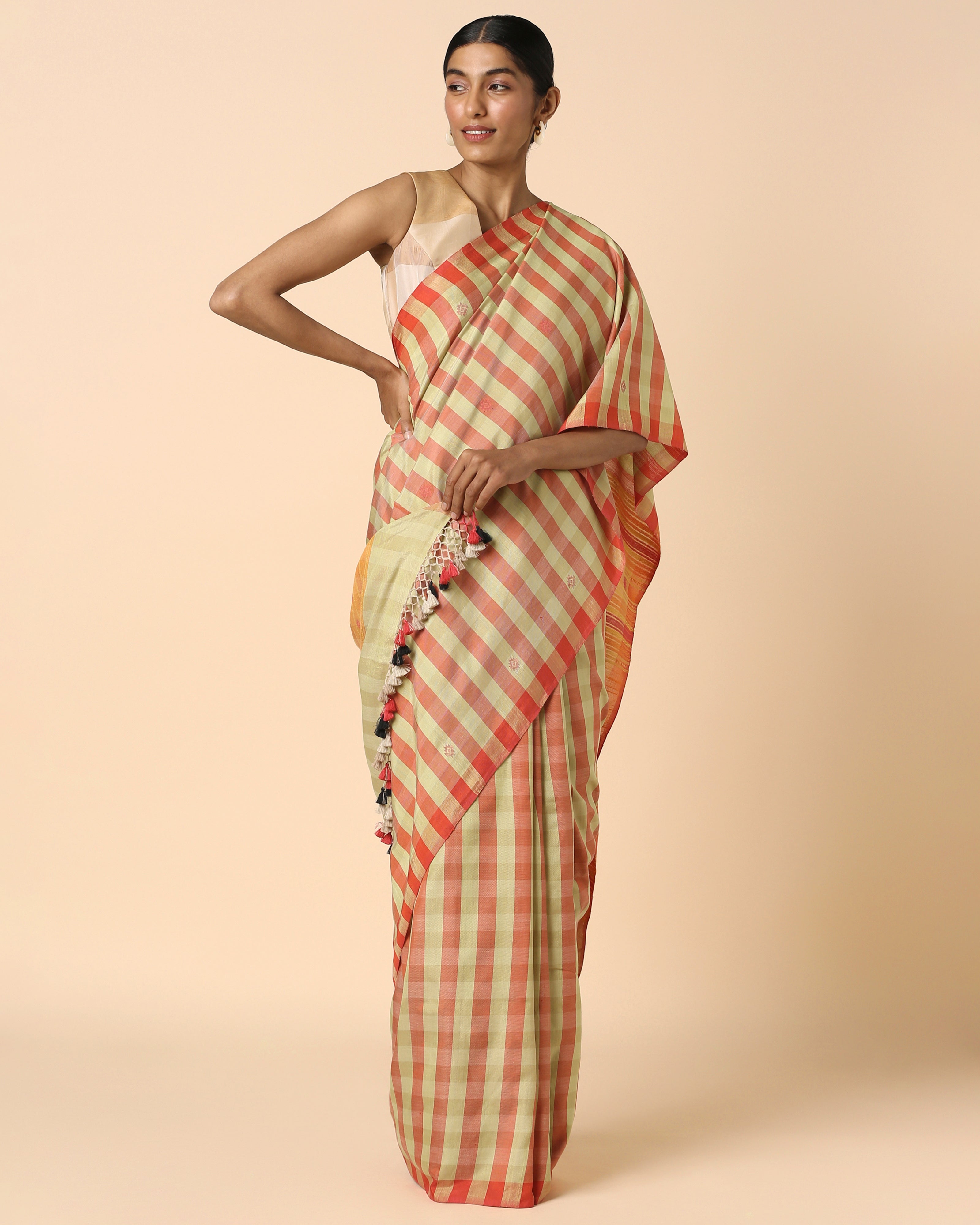 Gyasi Bhujodi Extra Weft Cotton Saree