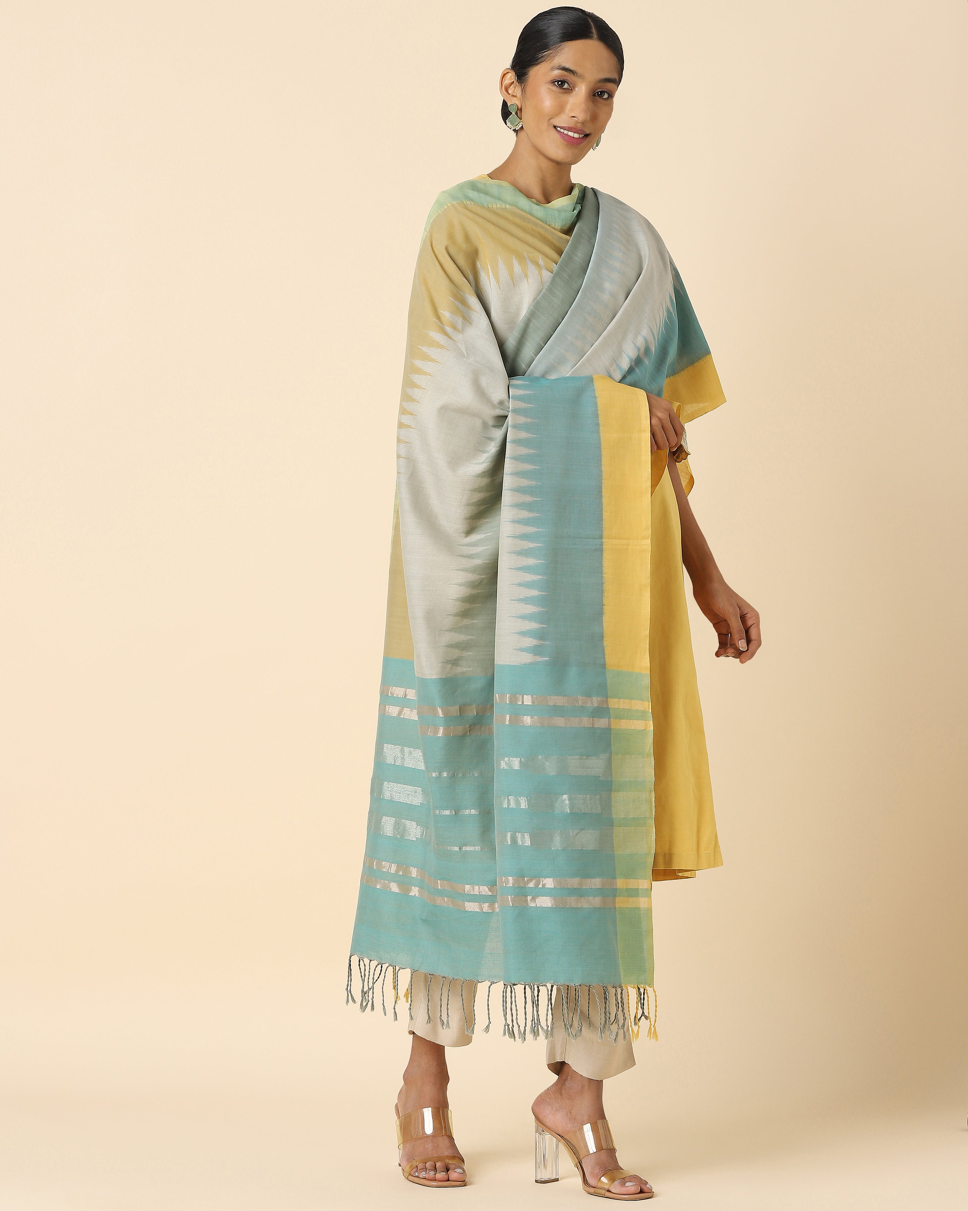 Aadhavi Pochampally Weft Ikat Cotton Dupatta