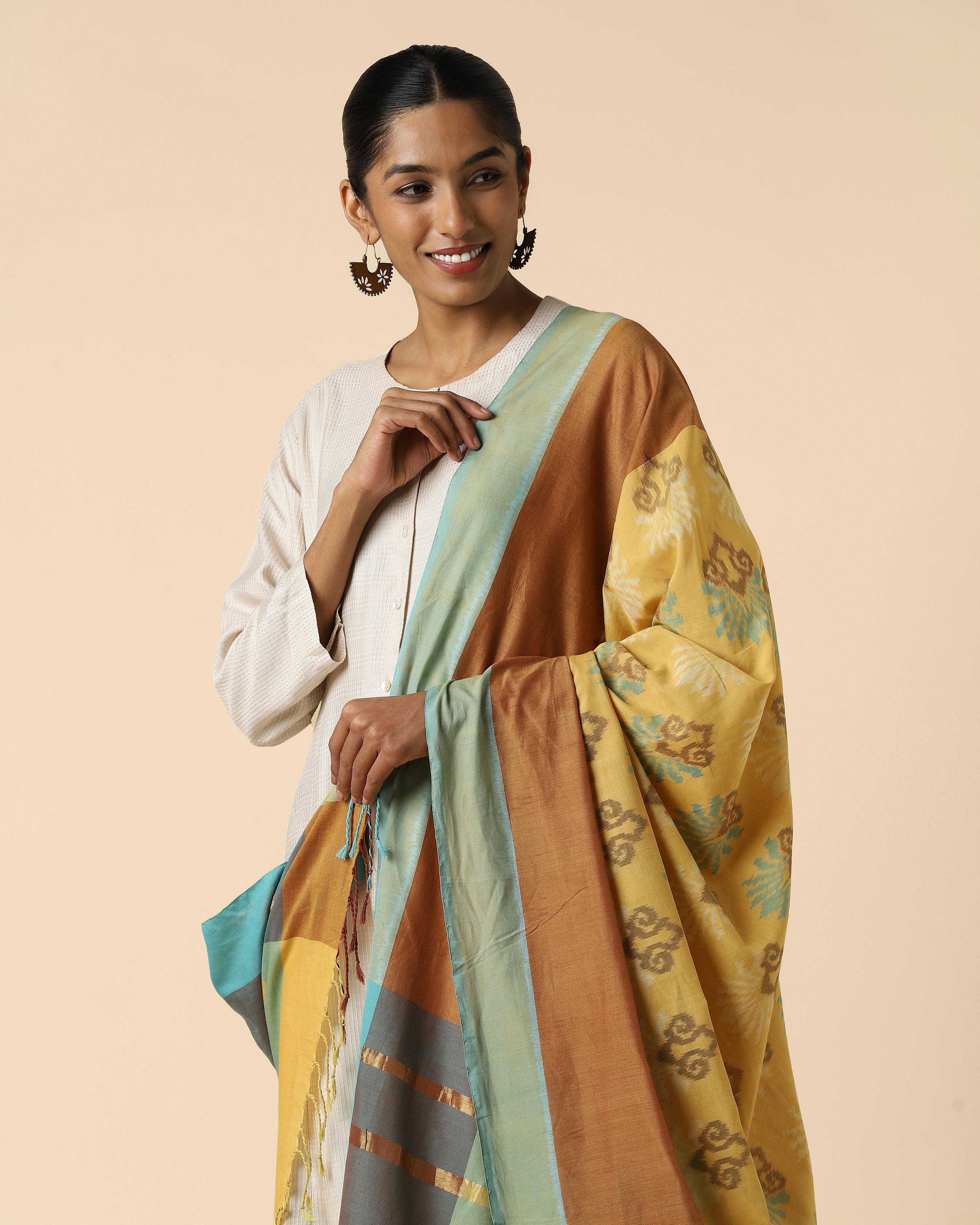 Saiya Pochampally Weft Ikat Cotton Dupatta