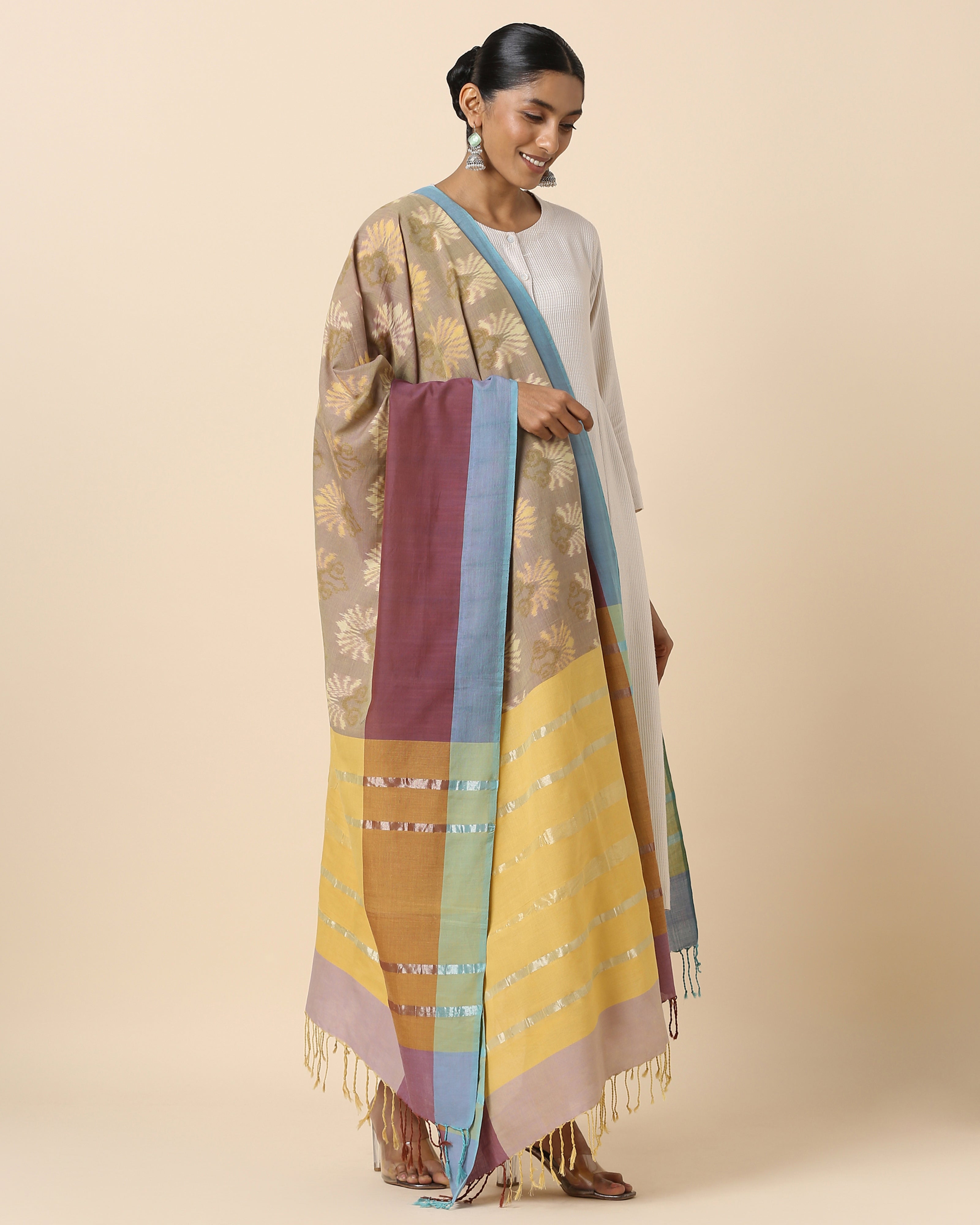 Saiya Pochampally Weft Ikat Cotton Dupatta