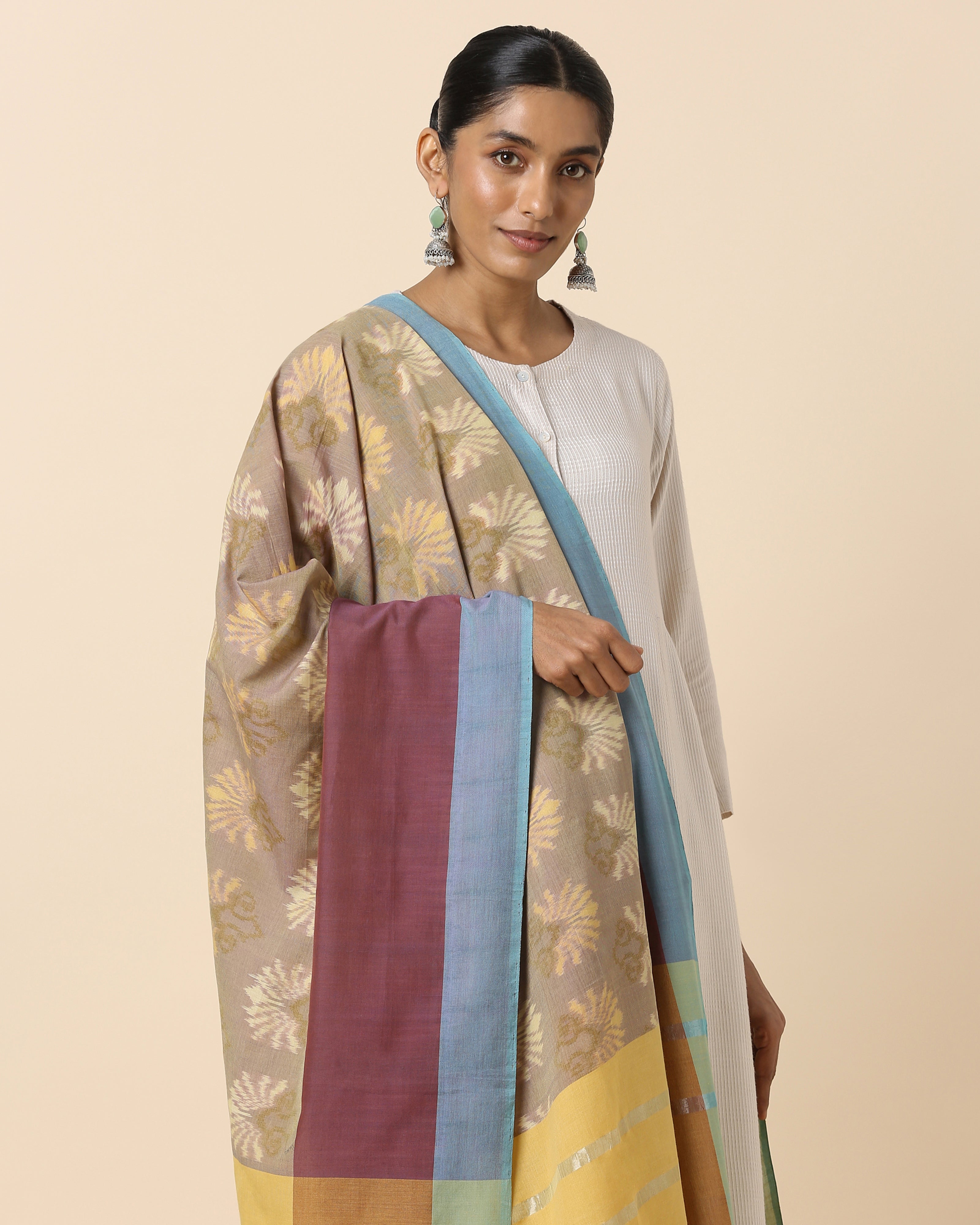 Saiya Pochampally Weft Ikat Cotton Dupatta