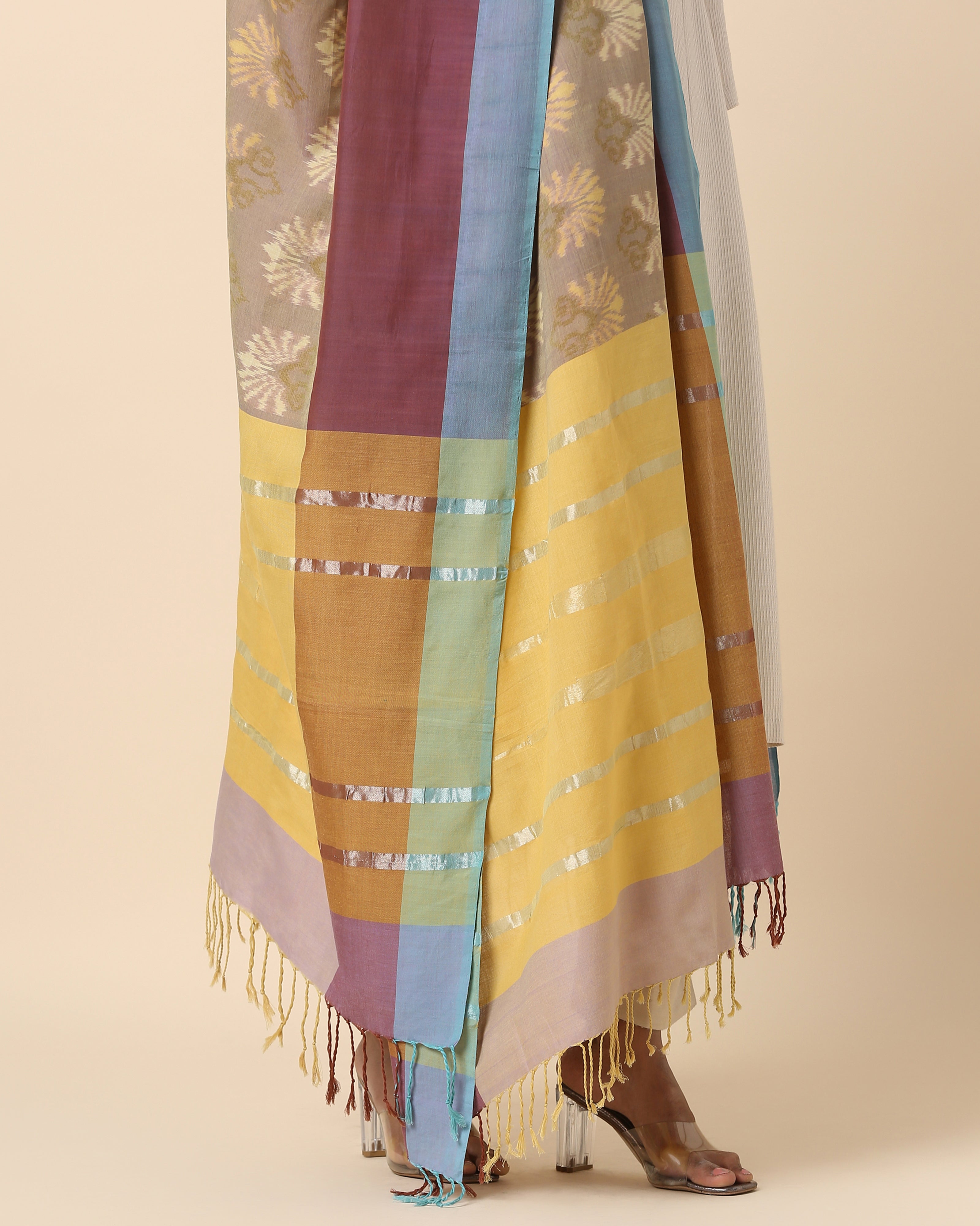 Saiya Pochampally Weft Ikat Cotton Dupatta