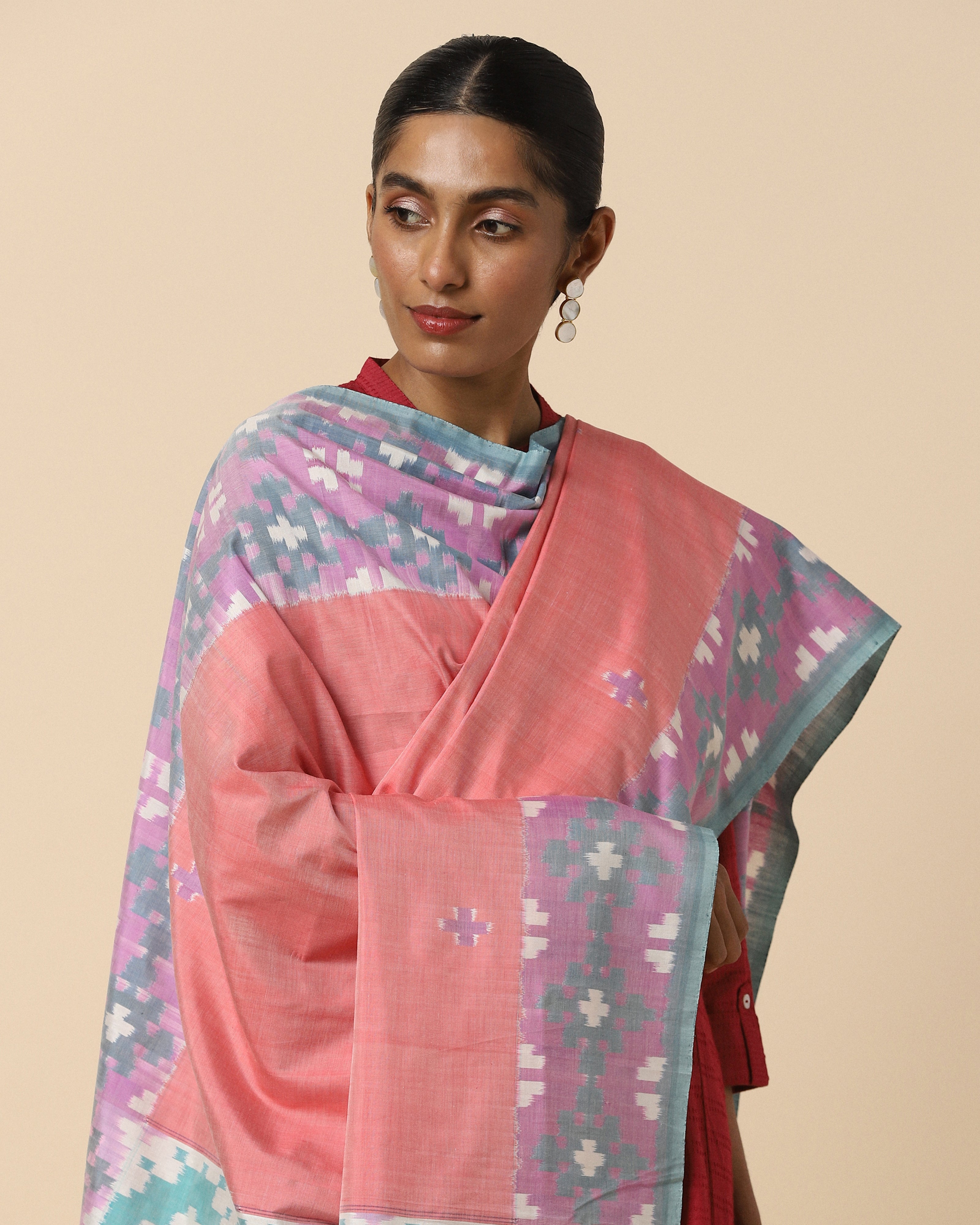 Poorva Pochampally Weft Ikat Cotton Silk Dupatta