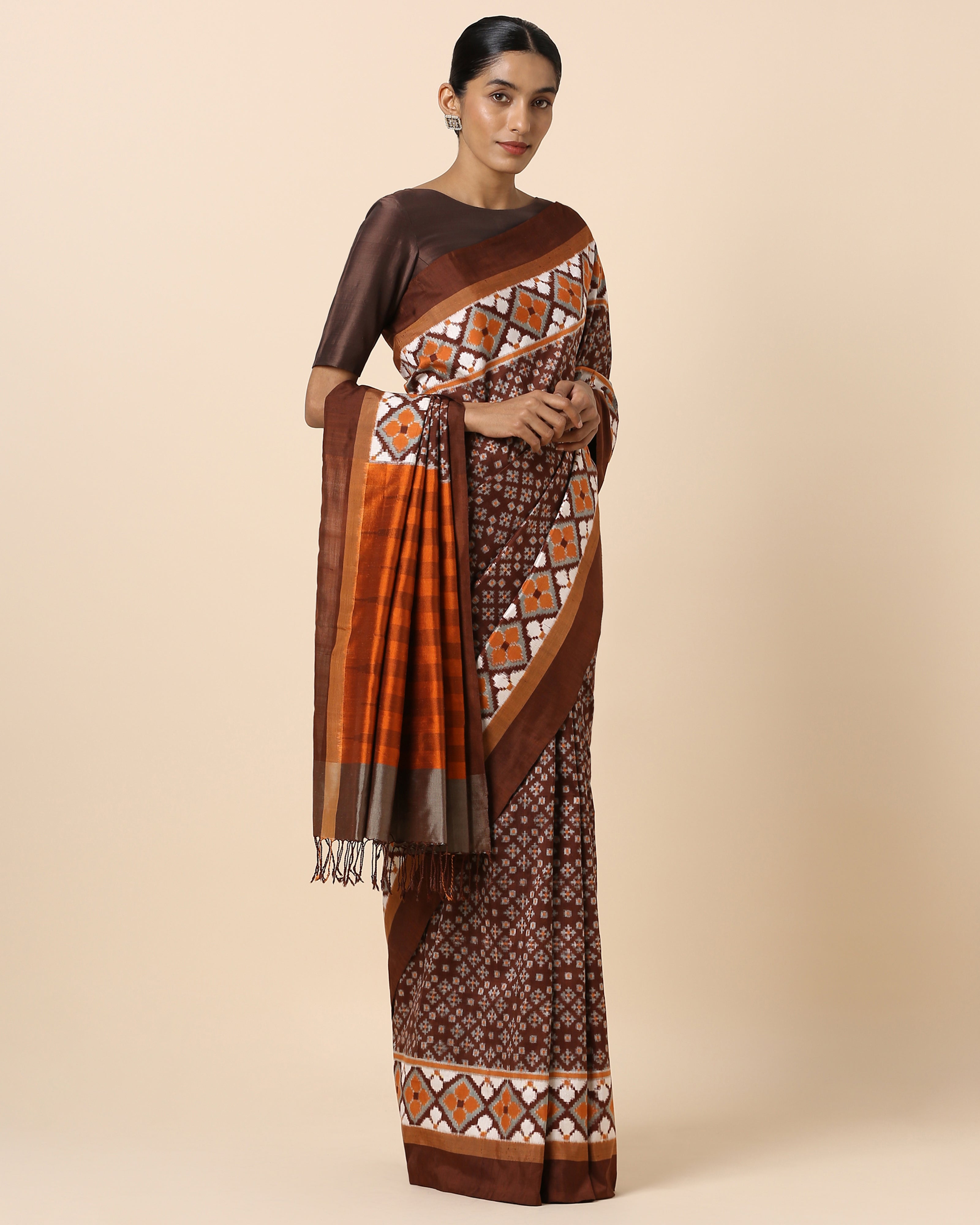 Abhiyuti Pochampally Double Ikat Silk Saree