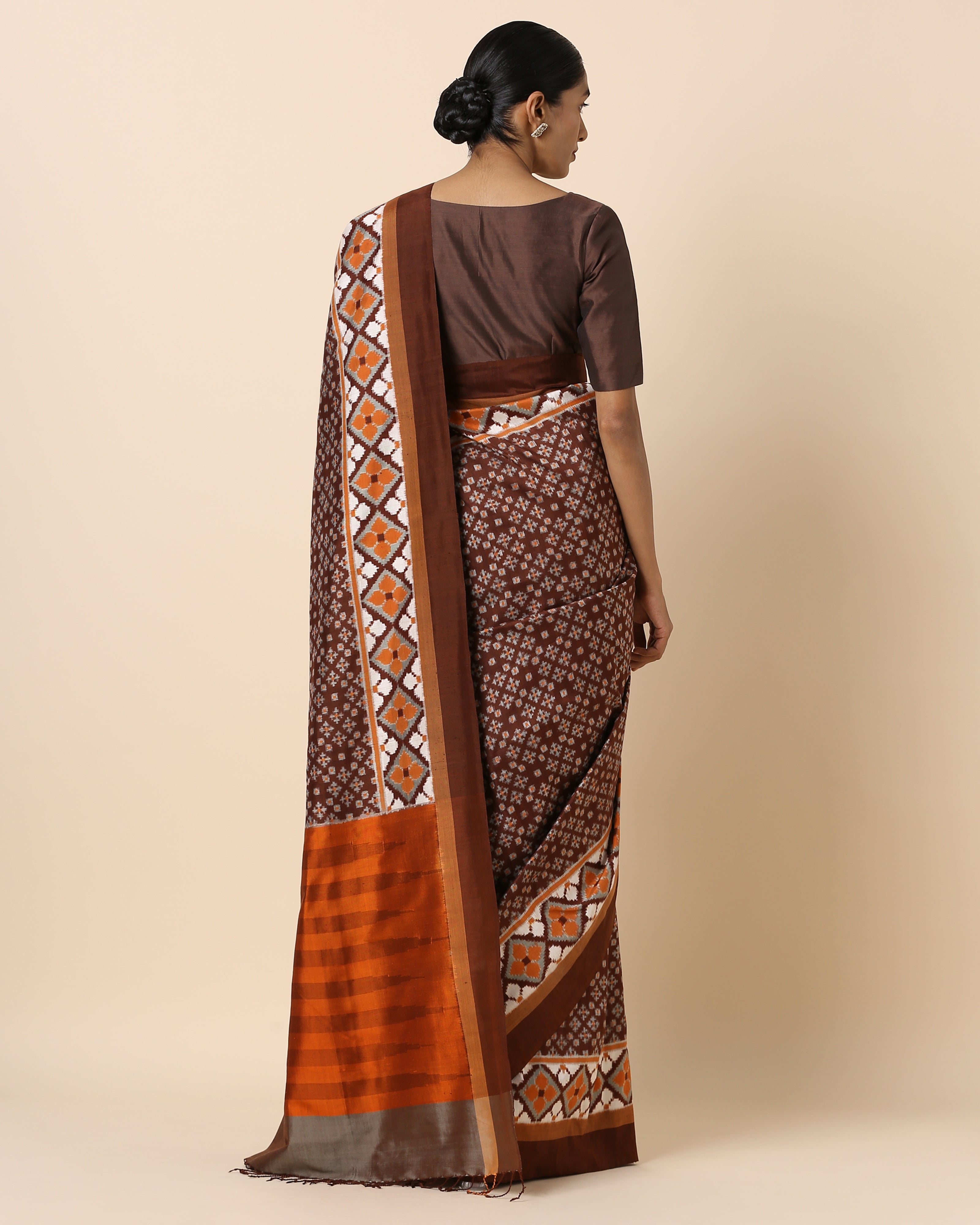 Abhiyuti Pochampally Double Ikat Silk Saree