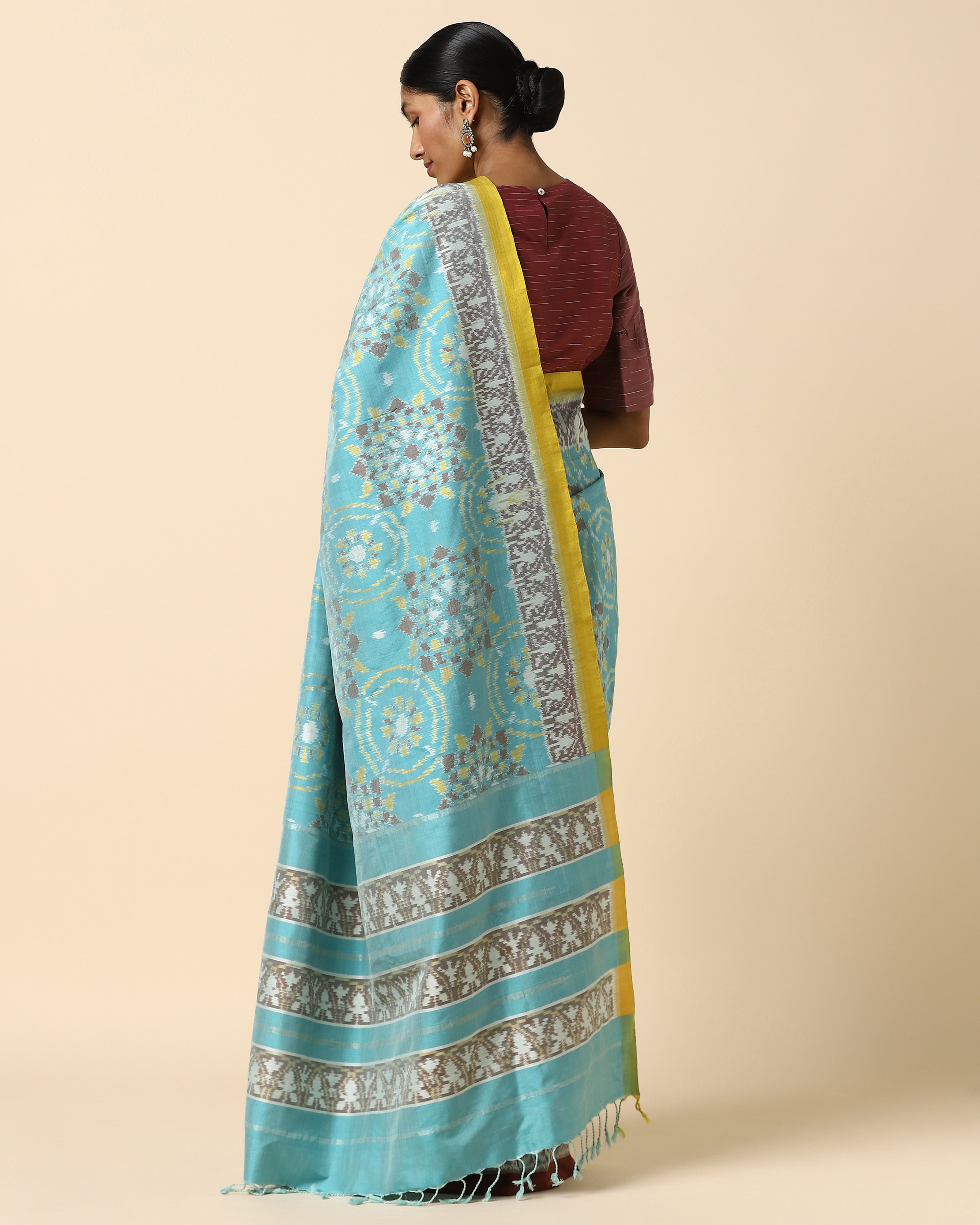 Masika Pochampally Weft Ikat Silk Saree
