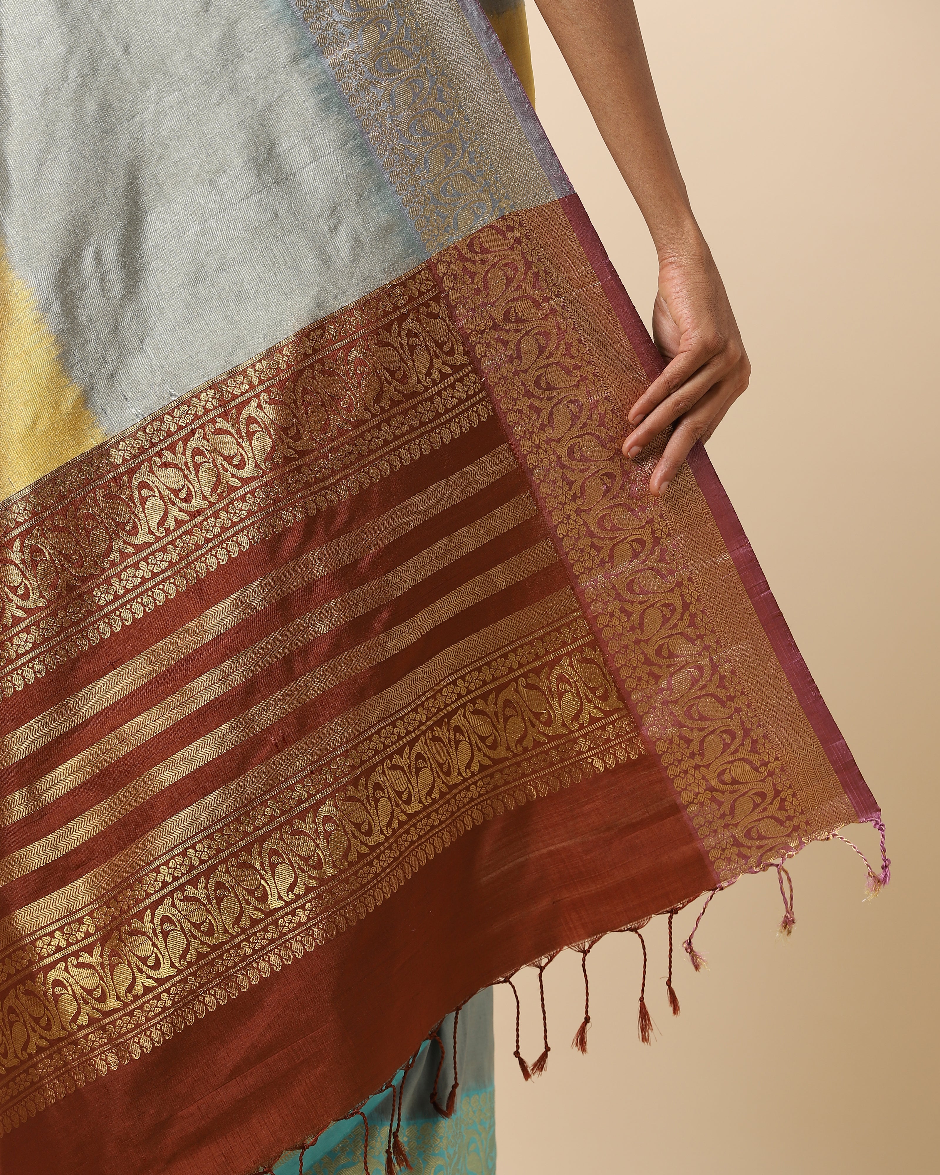 Akshara Pochampally Weft Ikat Silk Saree
