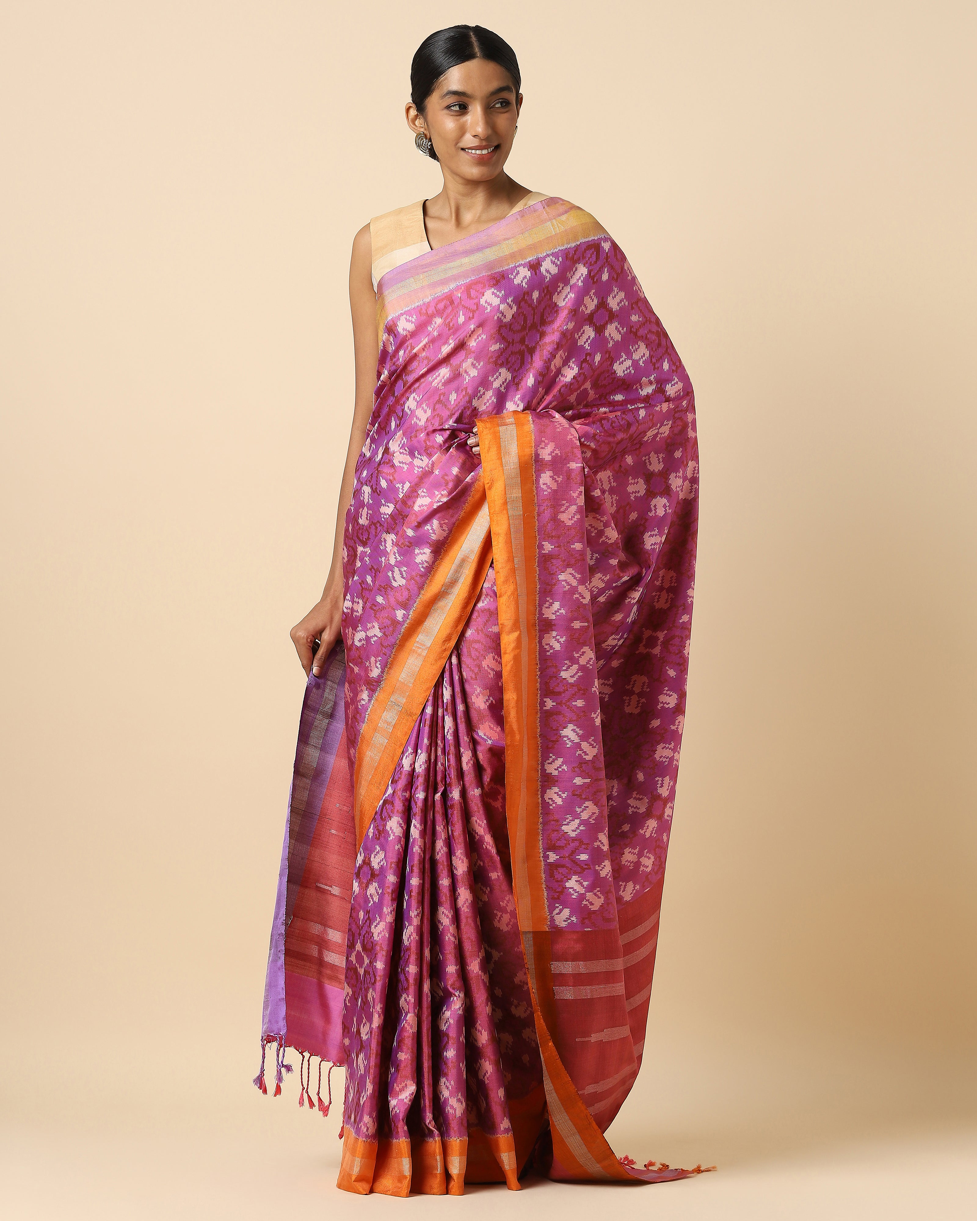 Naman Pochampally Weft Ikat Silk Saree