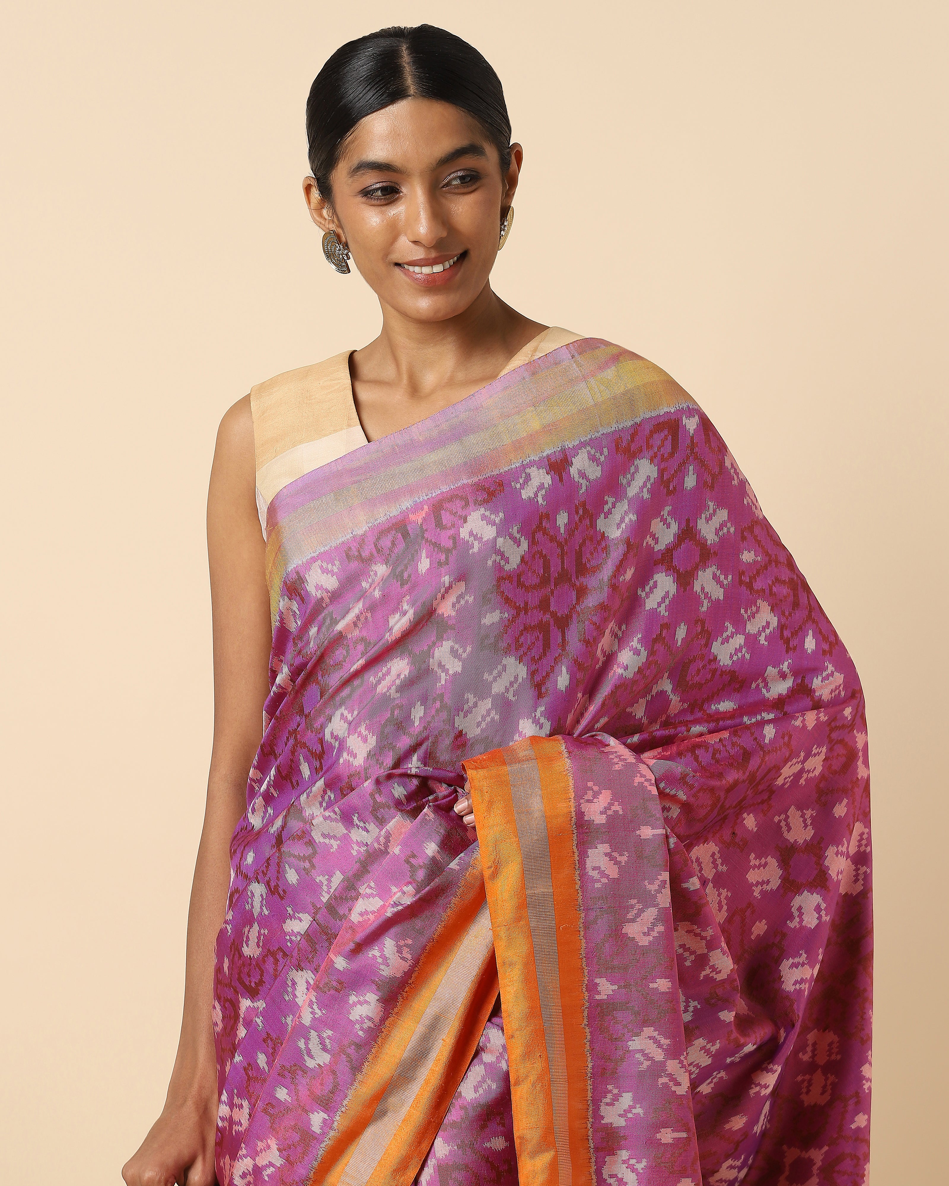 Naman Pochampally Weft Ikat Silk Saree
