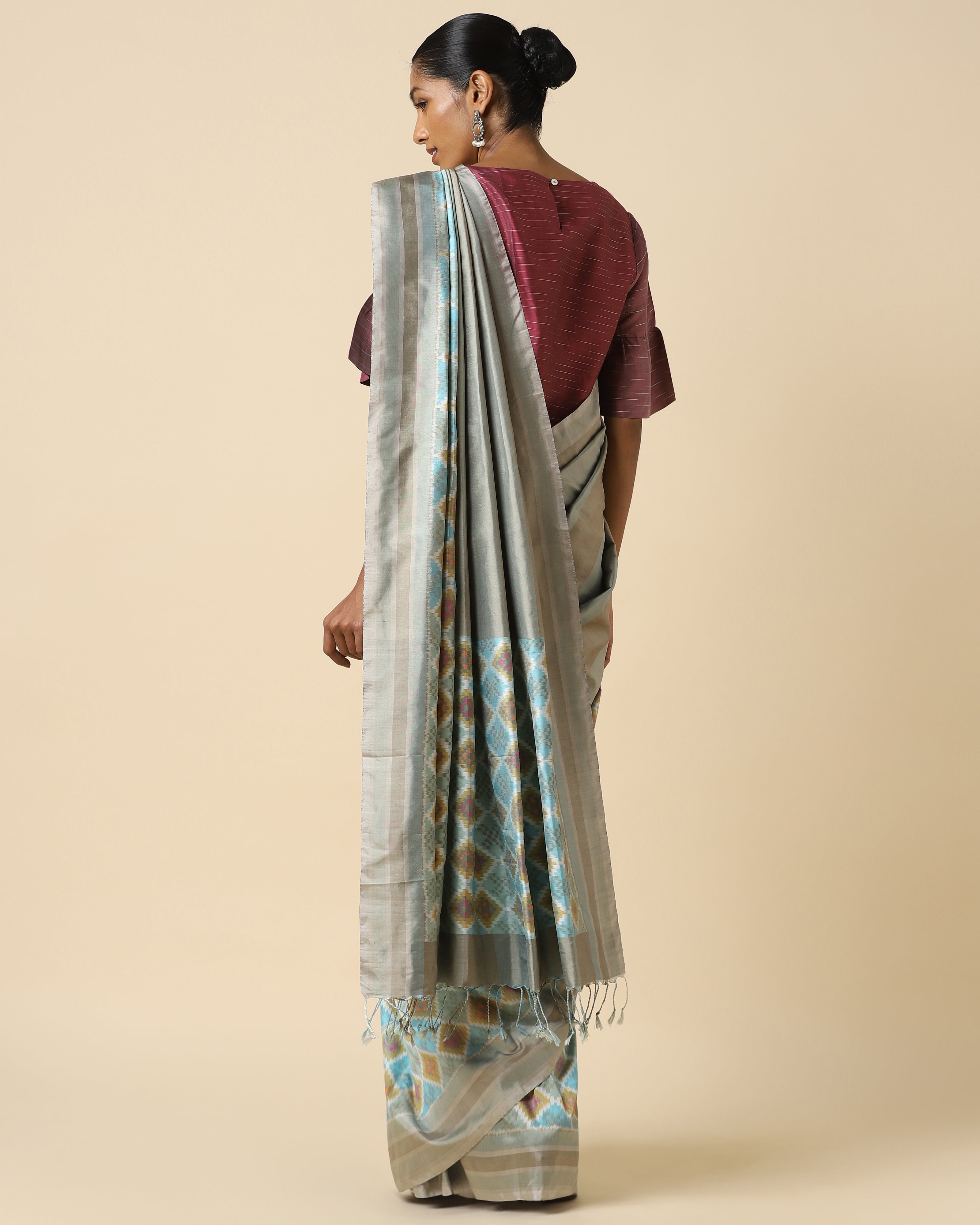 Shriwa Pochampally Warp Ikat Silk Saree