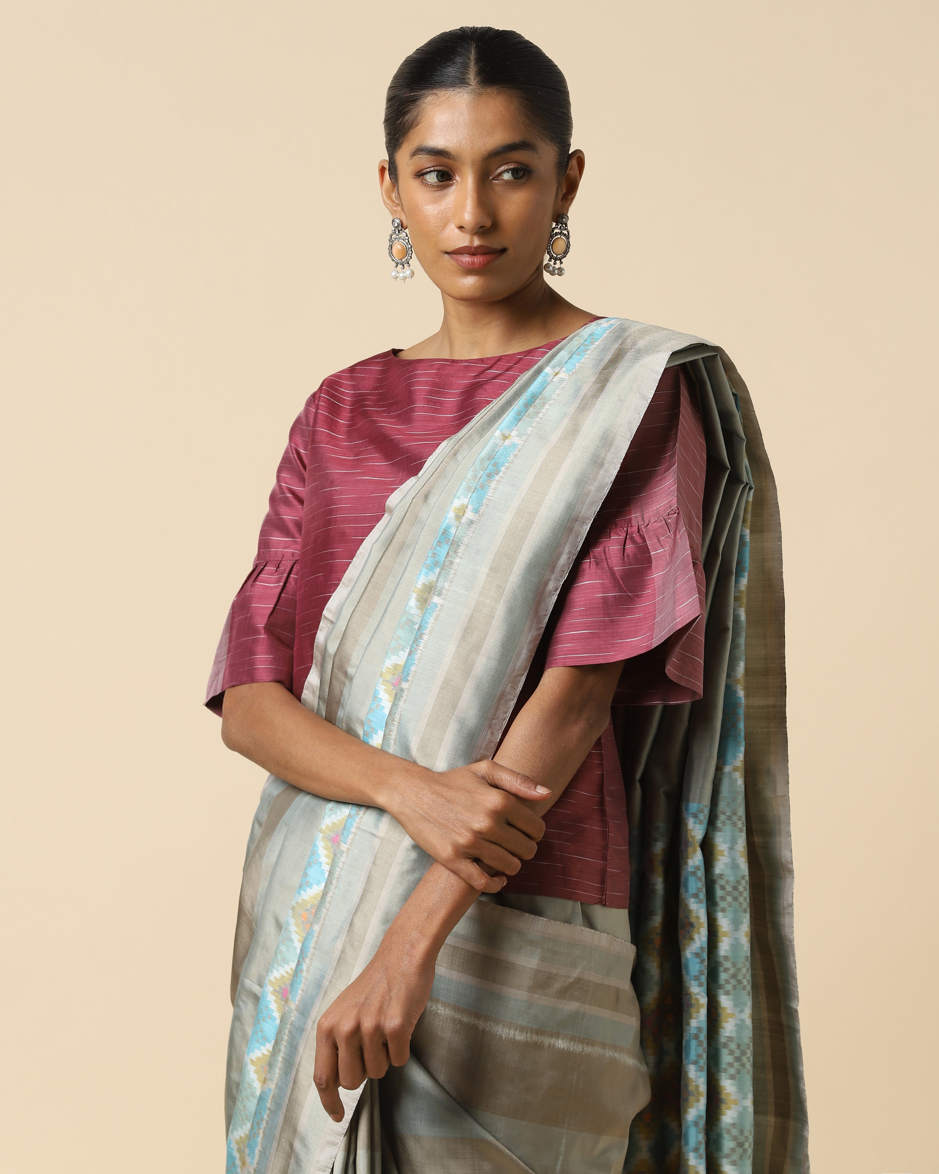 Shriwa Pochampally Warp Ikat Silk Saree