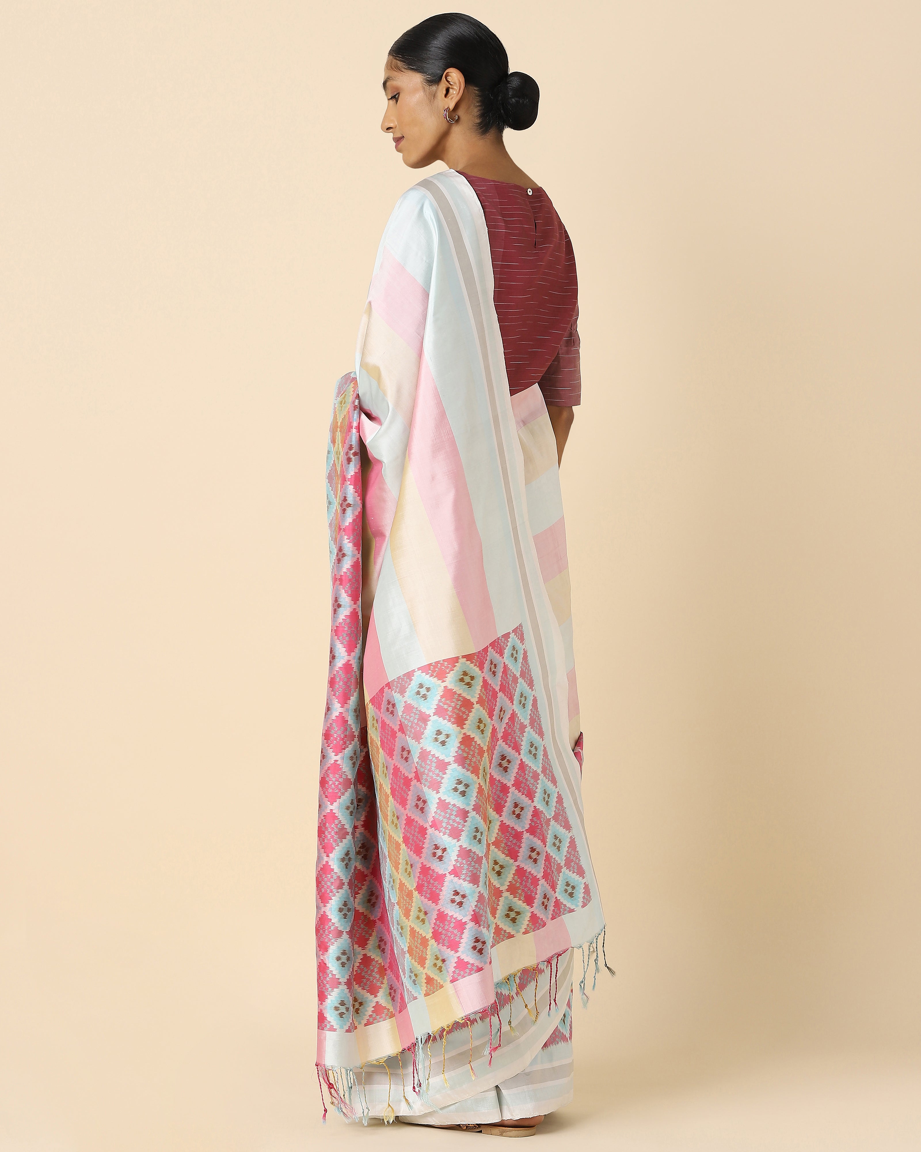 Shriwa Pochampally Warp Ikat Silk Saree