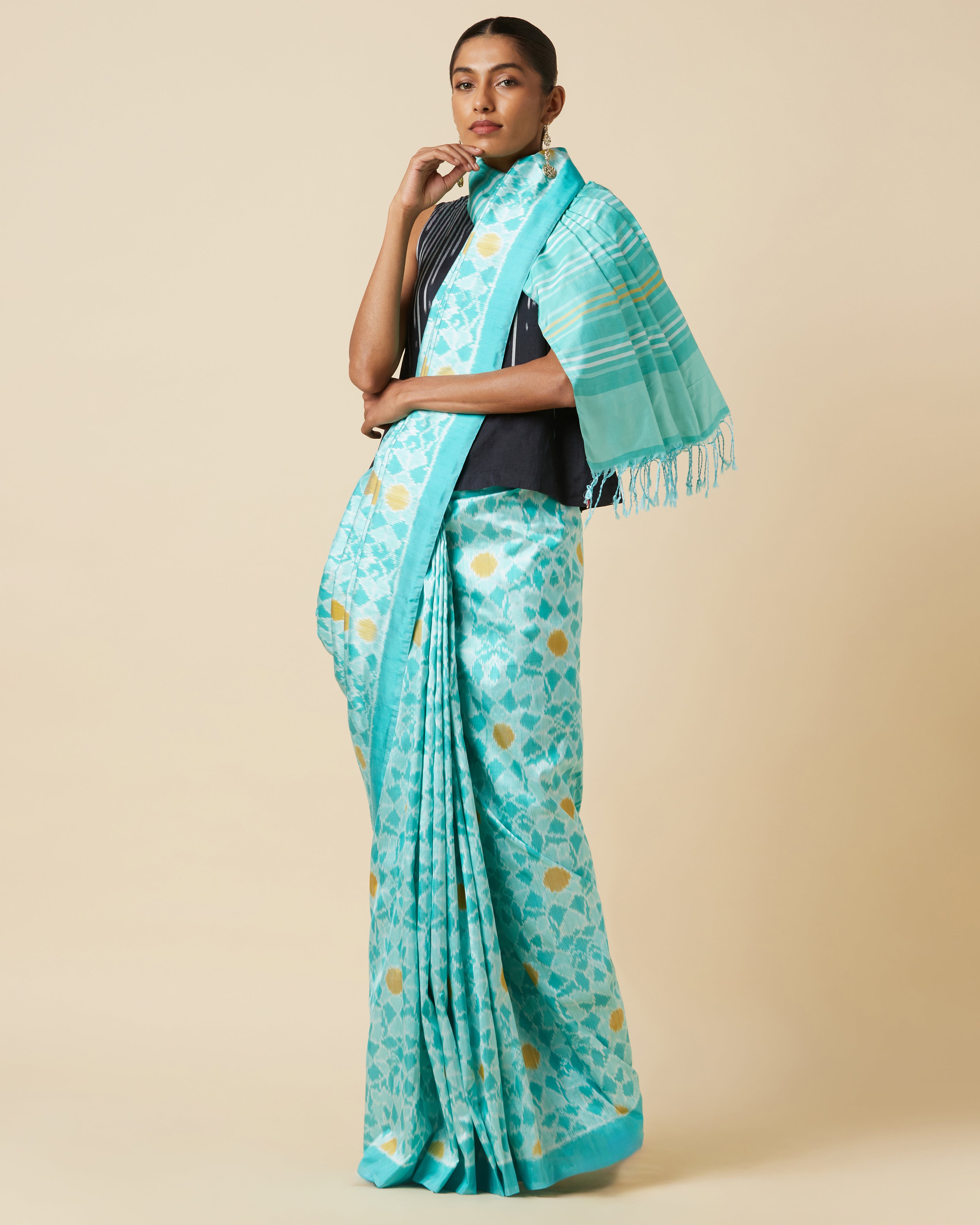 Rimani Pochampally Weft Ikat Silk Saree